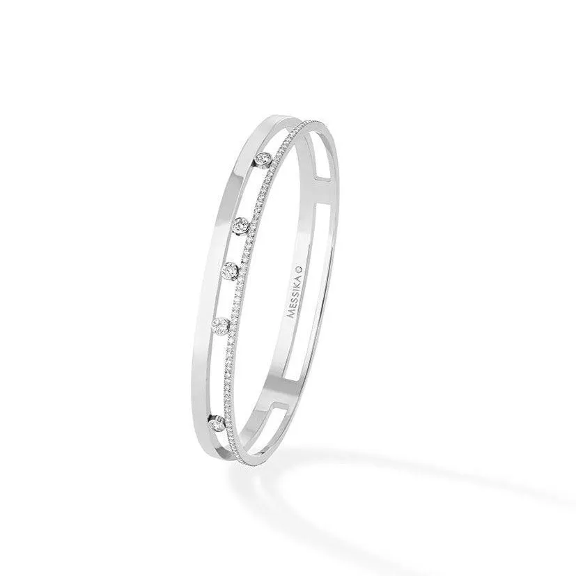 0.72ctw White Gold Diamond Bangle Bracelet