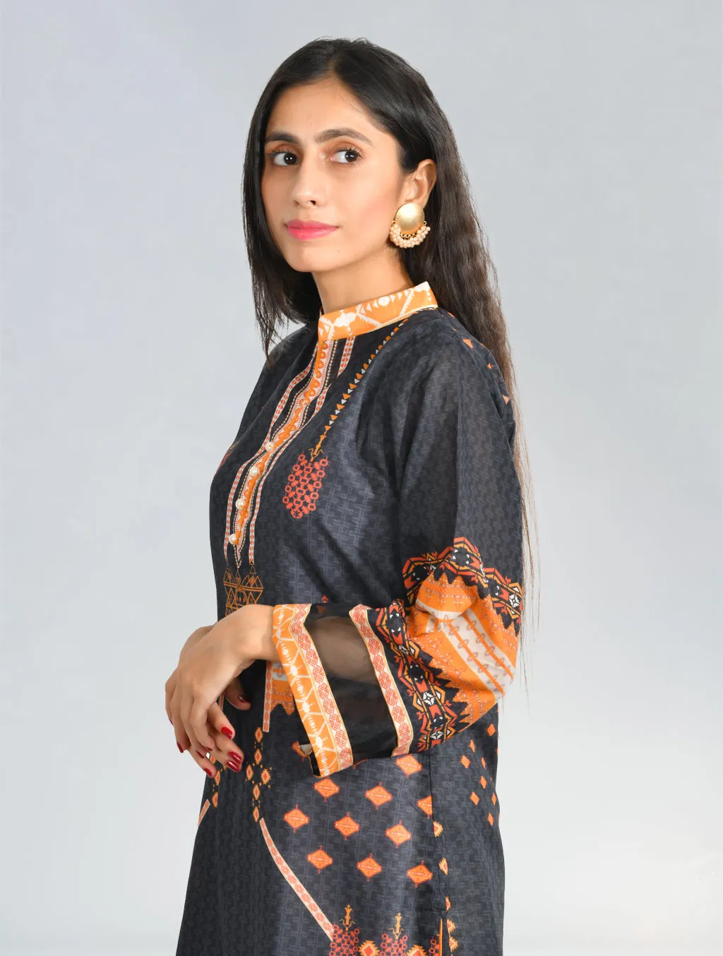 1 Pc Stitched Printed Lawn Shirt DRL-583