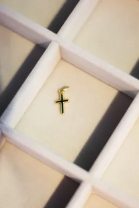 14k Charm Bar- Cross