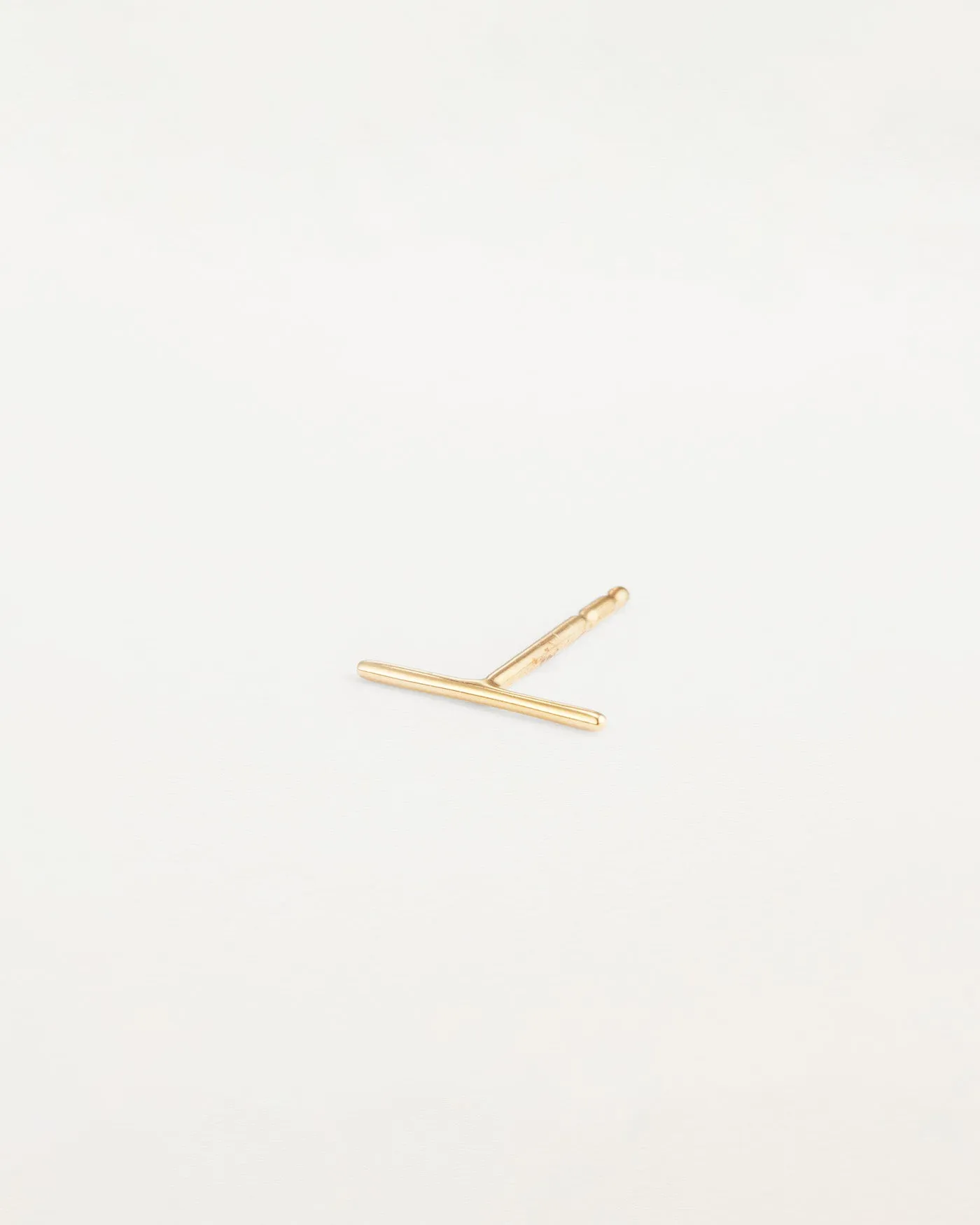 14K Gold Bar Stud