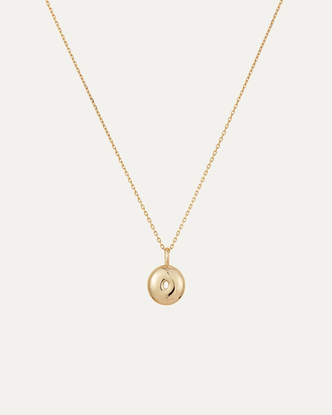 14K Gold Bubble Letter Necklace - O