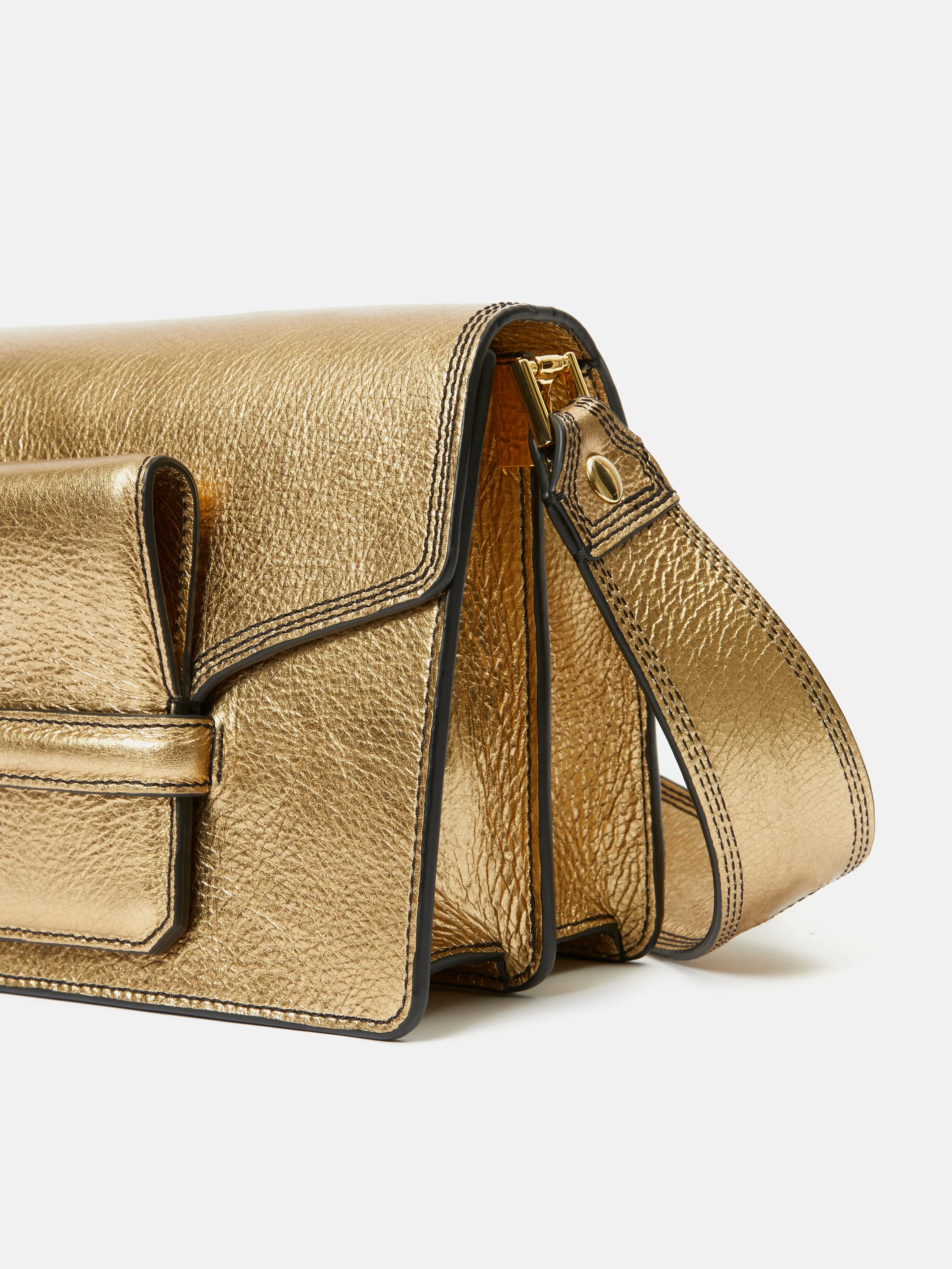 Ada Leather Crossbody Bag | Gold