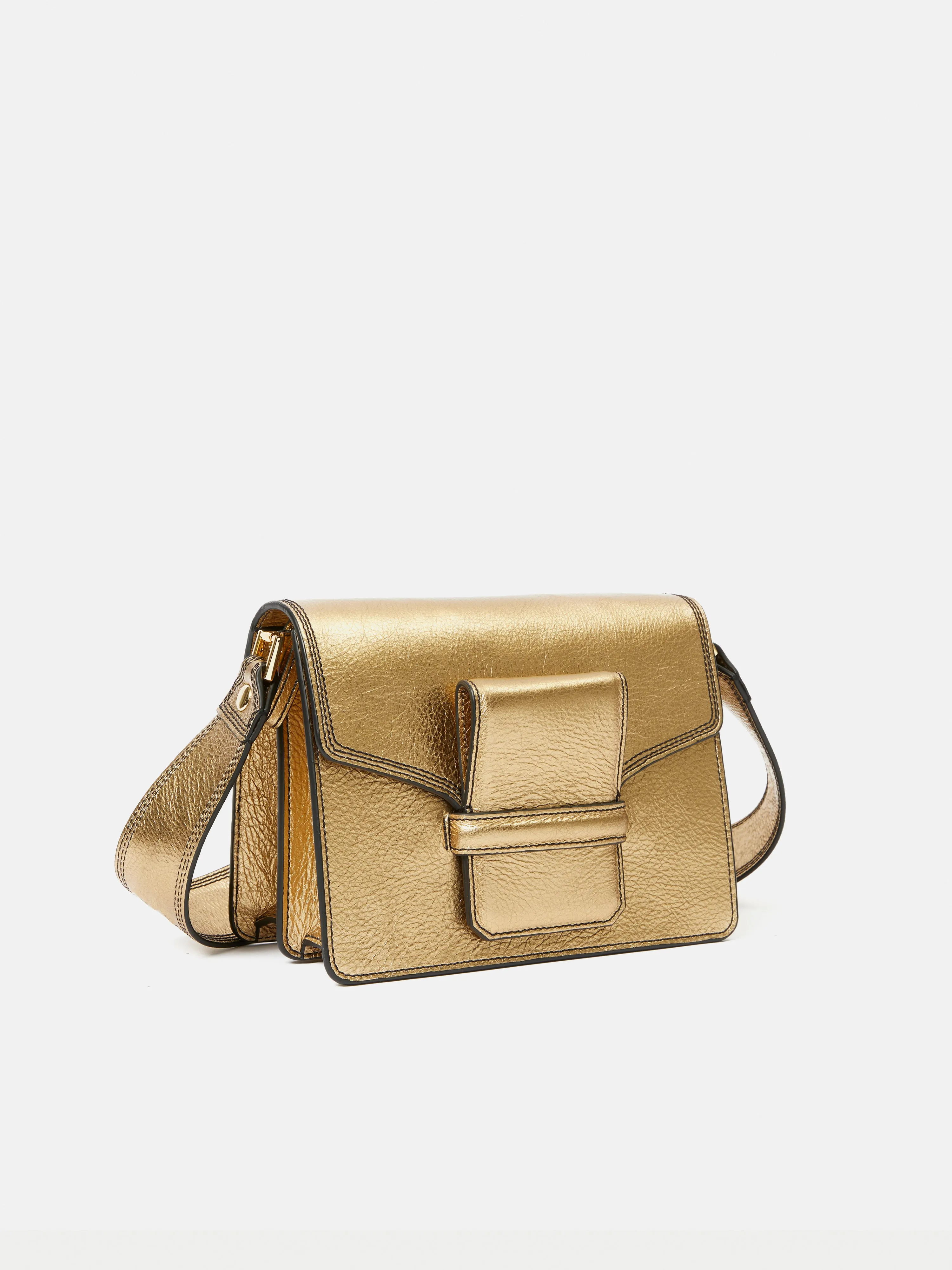 Ada Leather Crossbody Bag | Gold