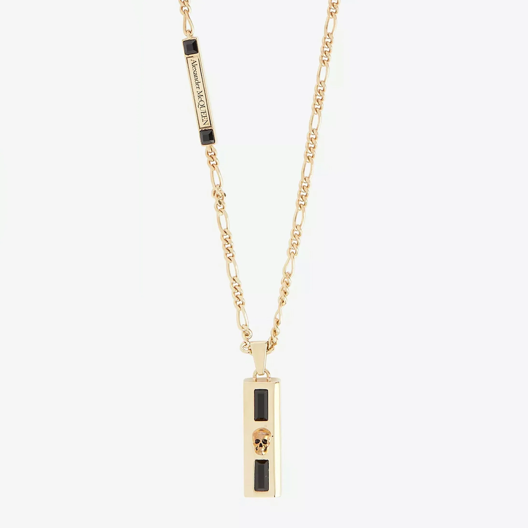 Alexander McQueen Brand Plaque Brass Necklace