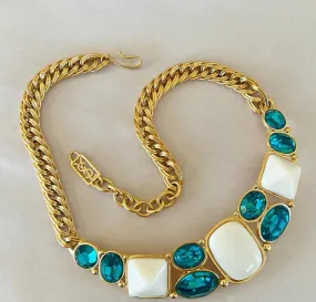 Amazing 1980s vintage signed YSL Yves Saint Laurent statement necklace.