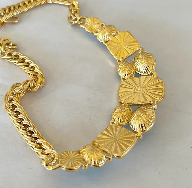 Amazing 1980s vintage signed YSL Yves Saint Laurent statement necklace.