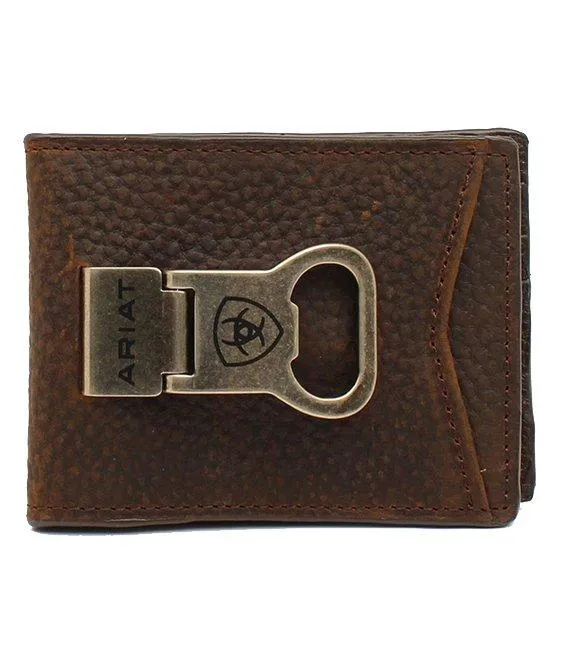 Ariat Men's Rowdy Brown Bifold Money Clip Wallet A35119282