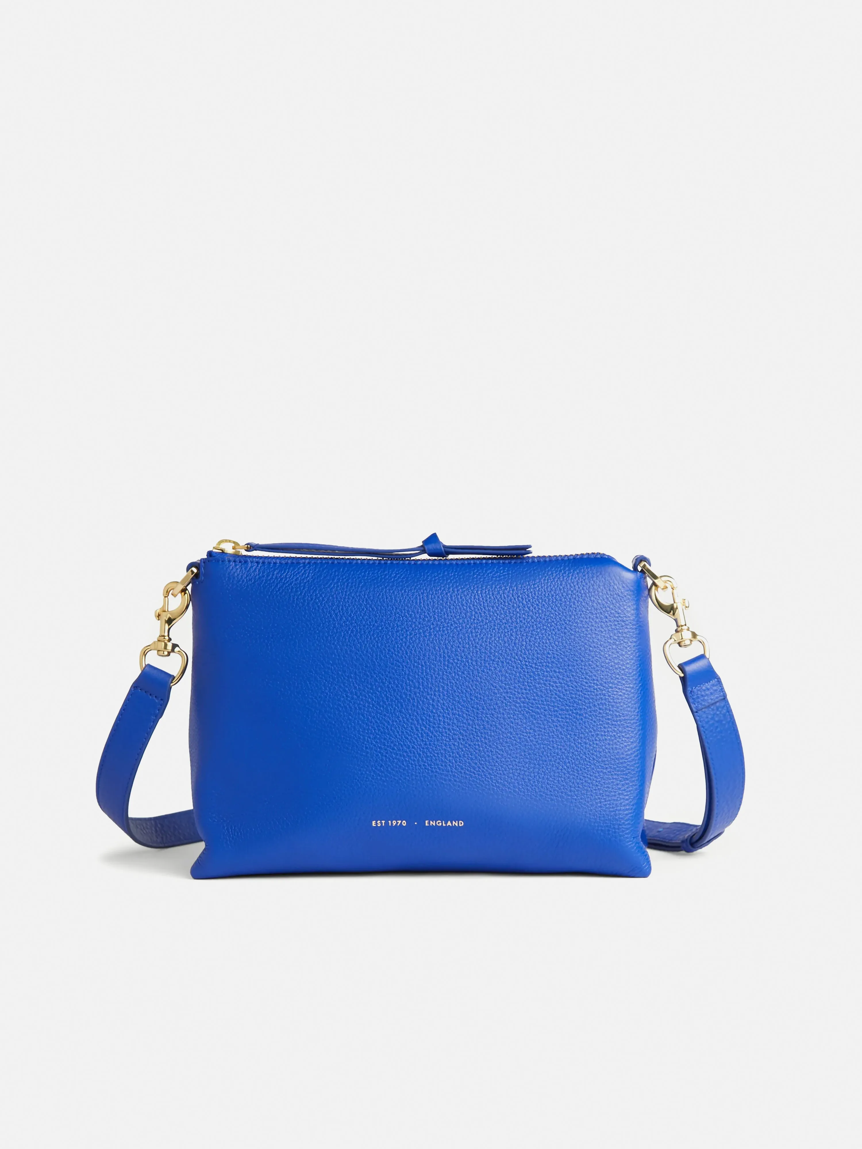 Ava Pebble Leather Crossbody | Blue