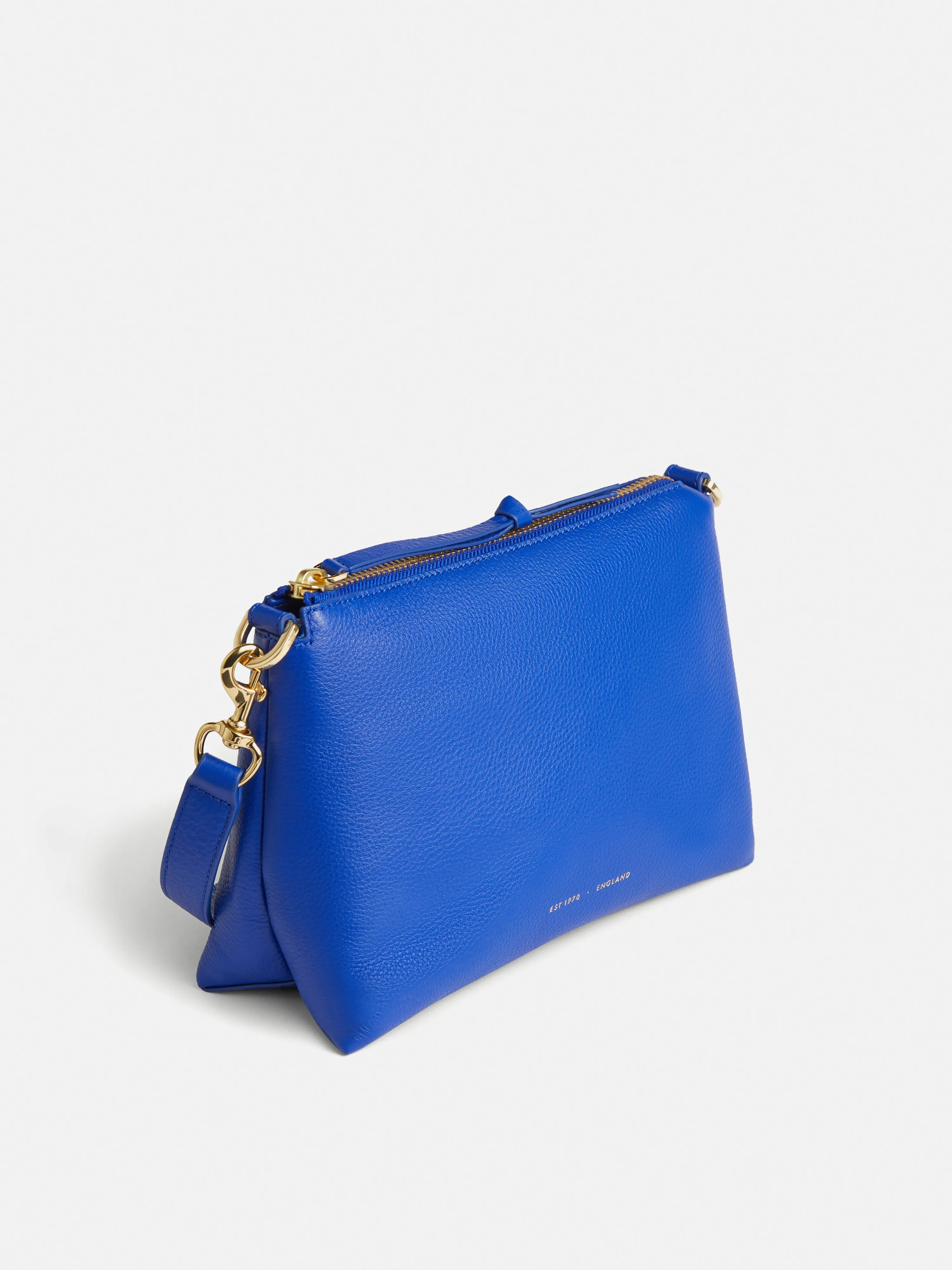 Ava Pebble Leather Crossbody | Blue