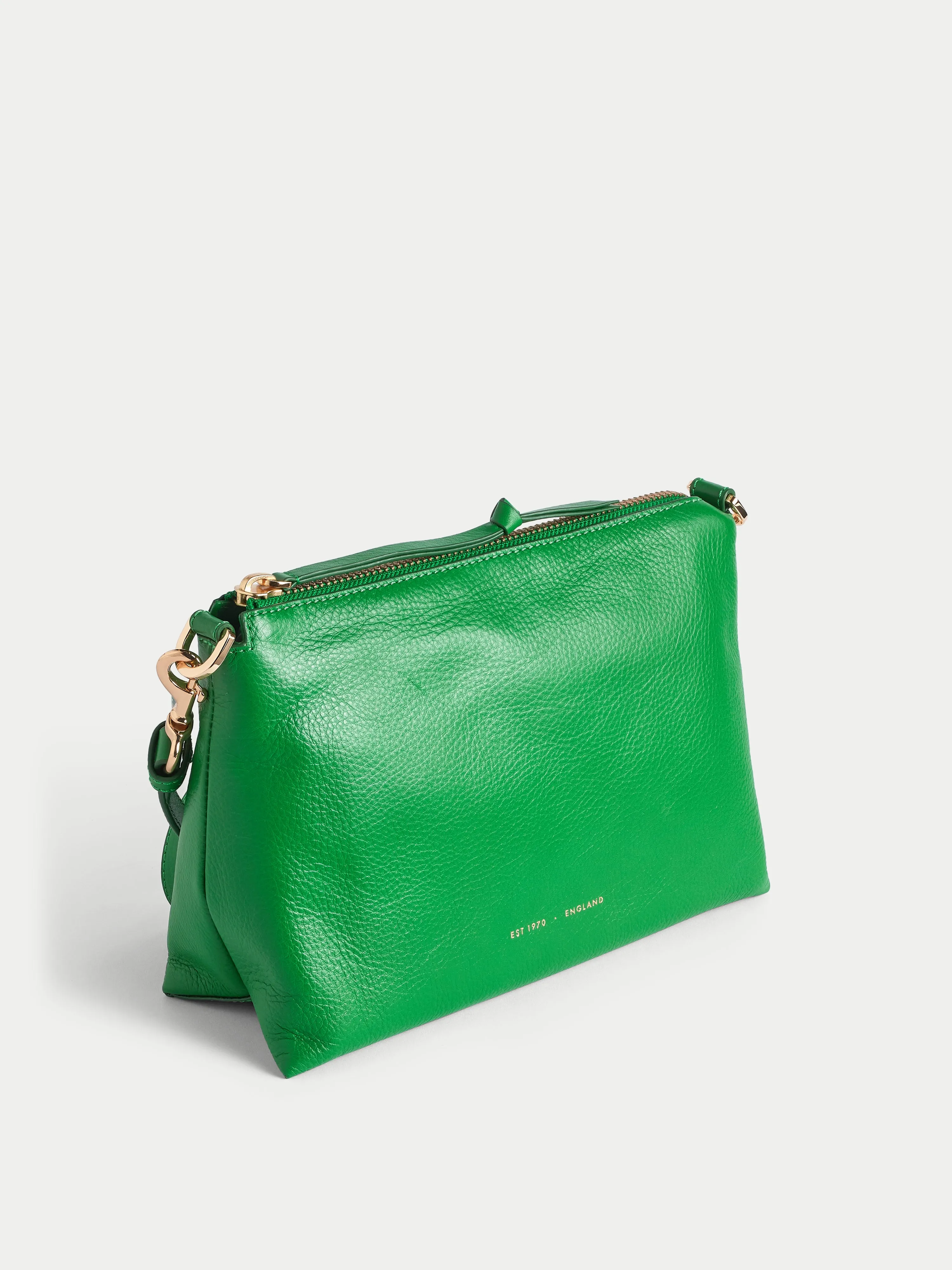 Ava Pebble Leather Crossbody | Green