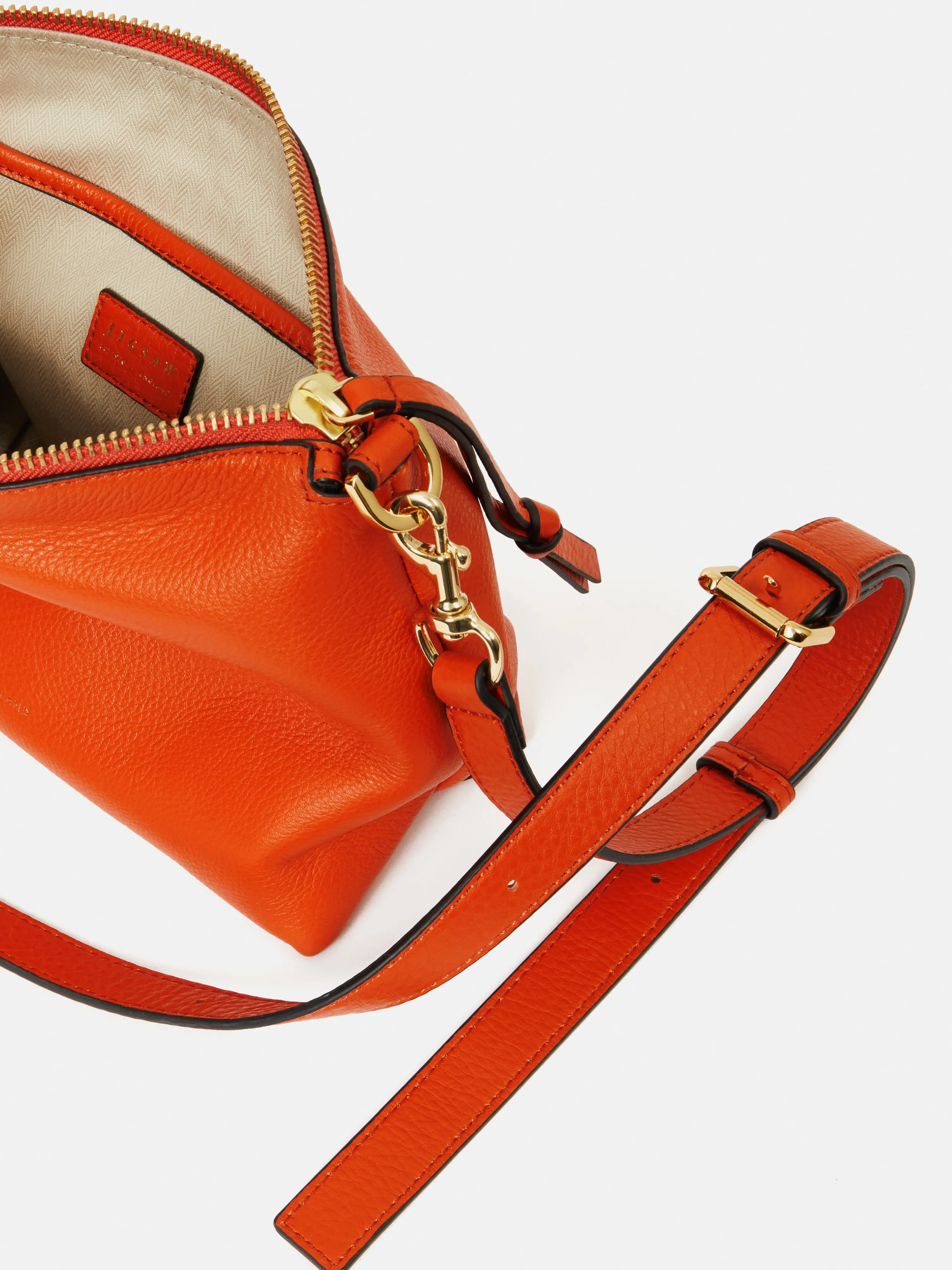 Ava Pebble Leather Crossbody | Orange