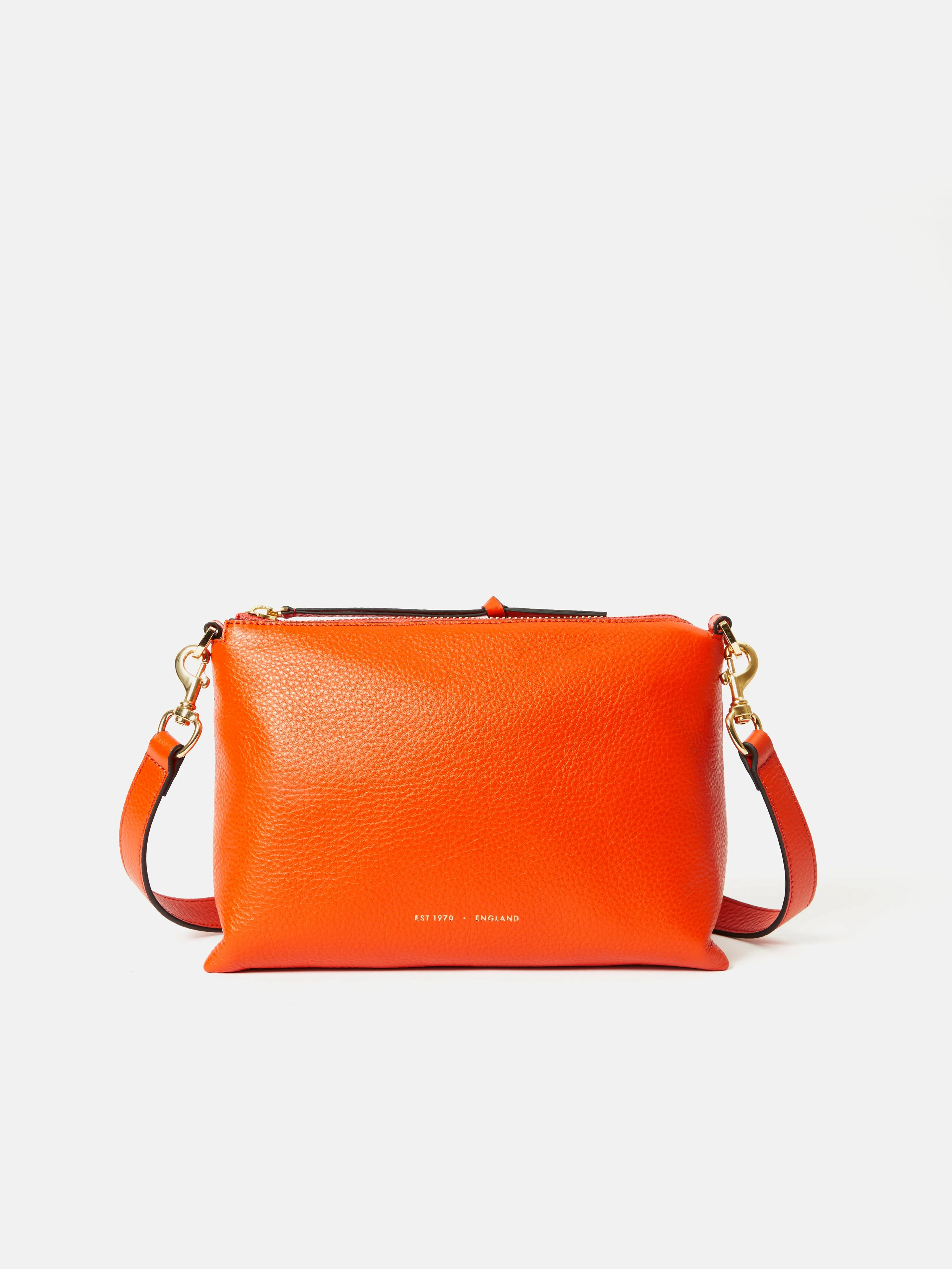 Ava Pebble Leather Crossbody | Orange