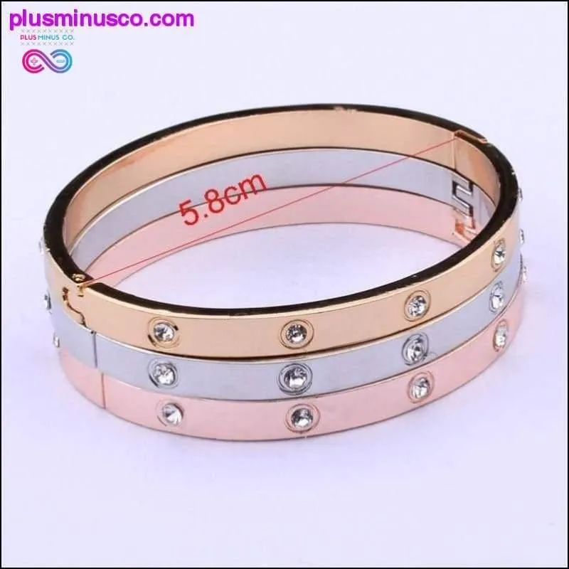 Bangles For Women Gold Rose Gold Silver Color Rhinestone