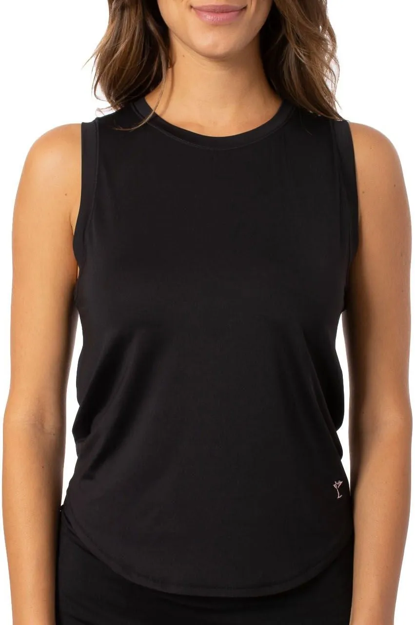 Black Sleeveless Sport Tie Top