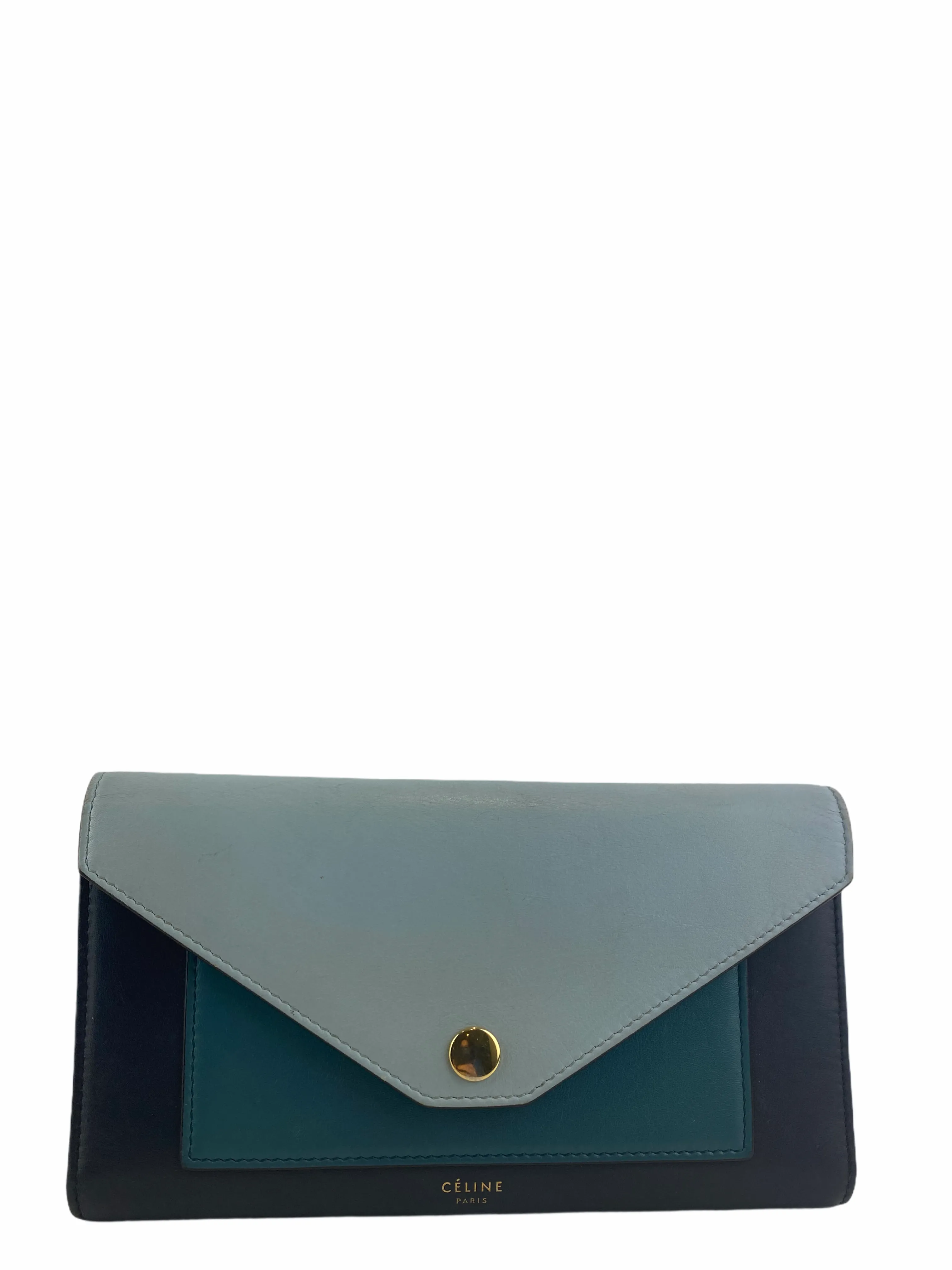 Celine Multi-tonal Blue Leather Wallet