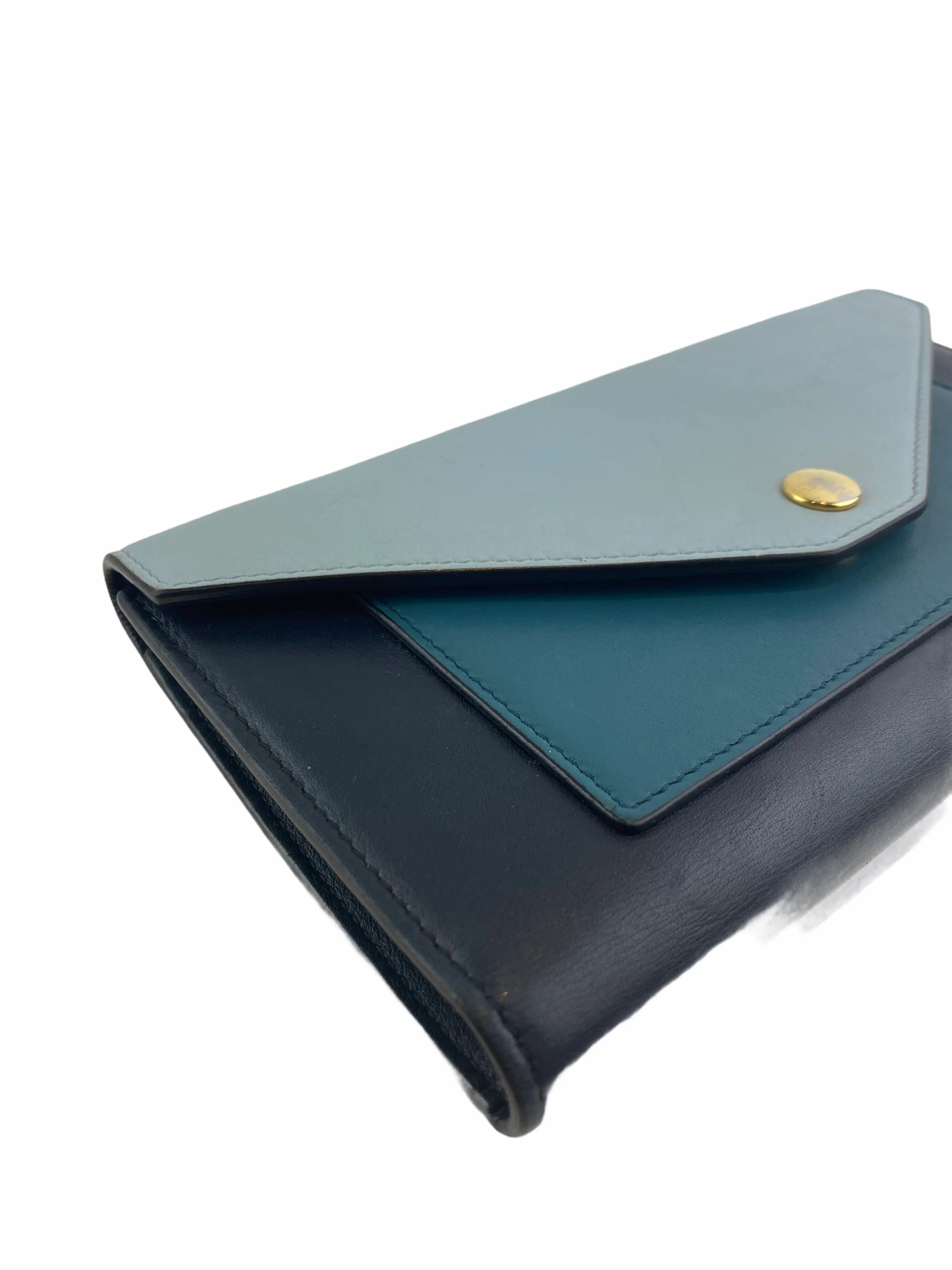 Celine Multi-tonal Blue Leather Wallet