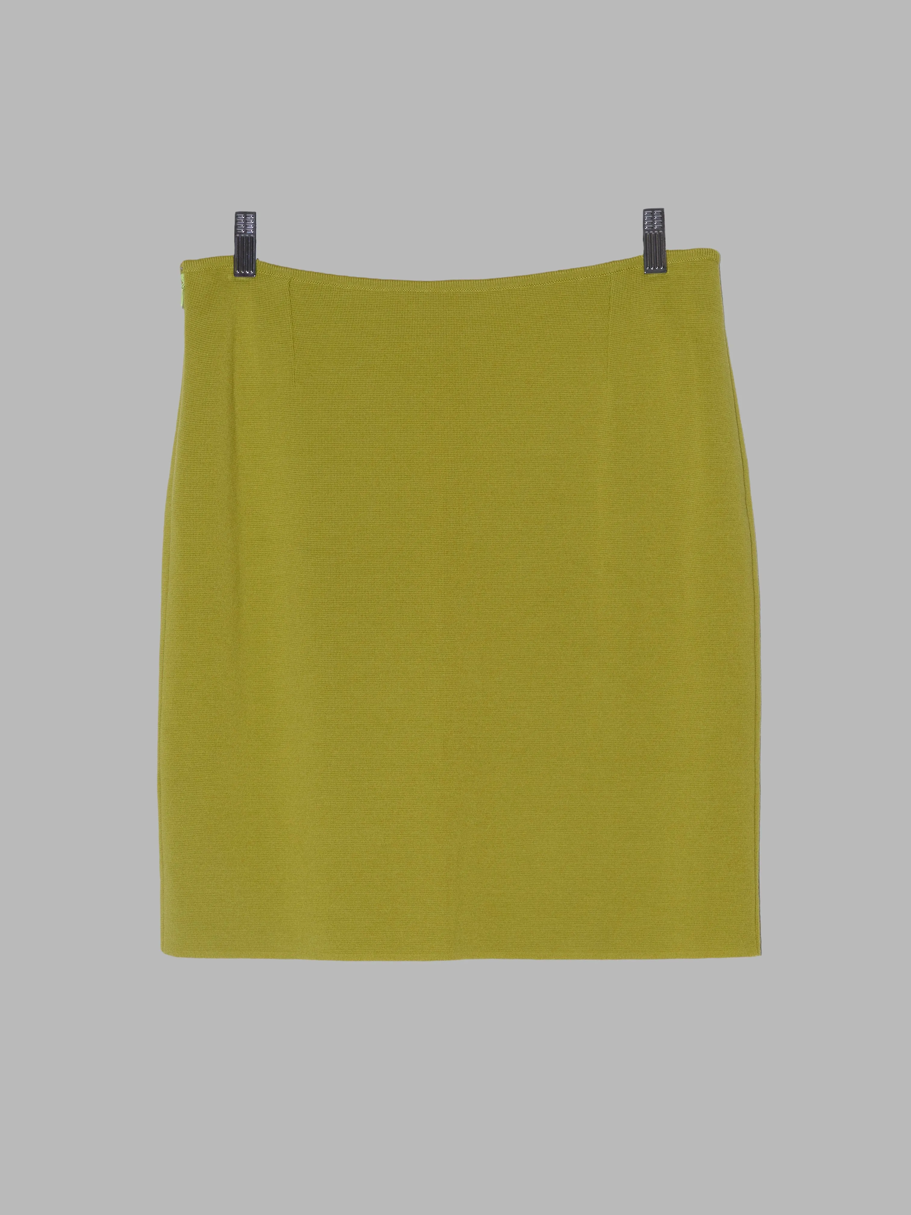 Celine Paris green wool ponti knit short skirt - size 44