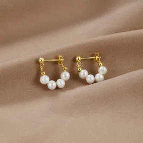 Celine Pearl Hoop Earrings