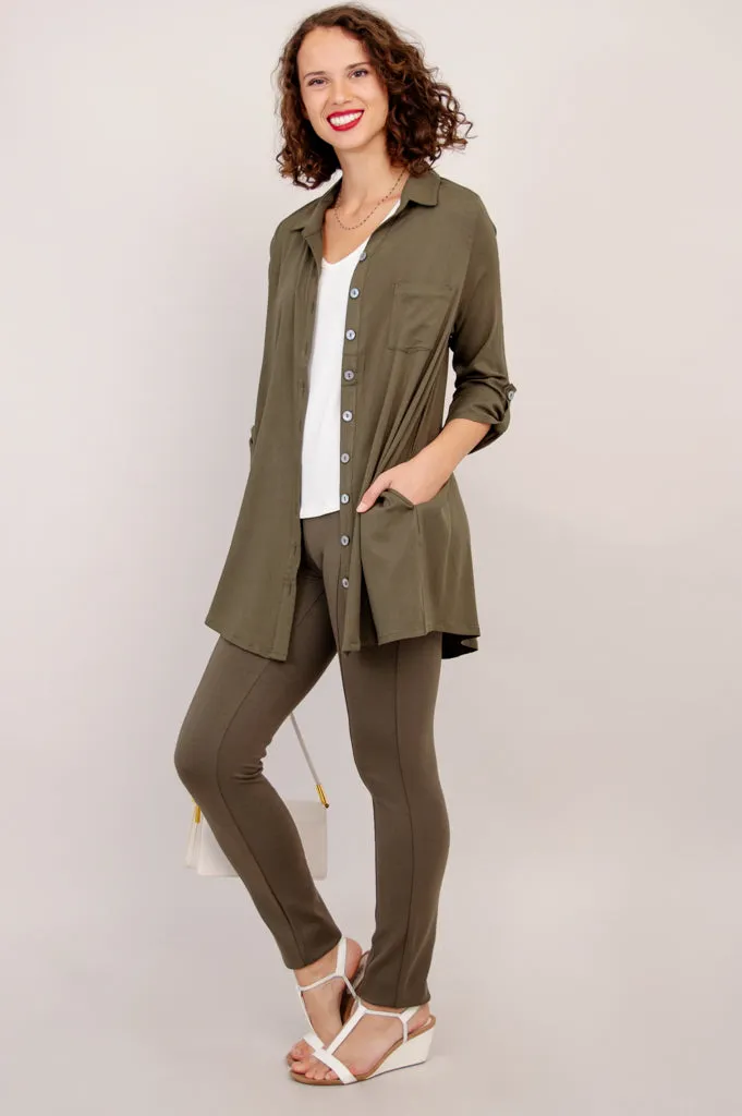 Celine Tunic, Khaki, Linen Bamboo