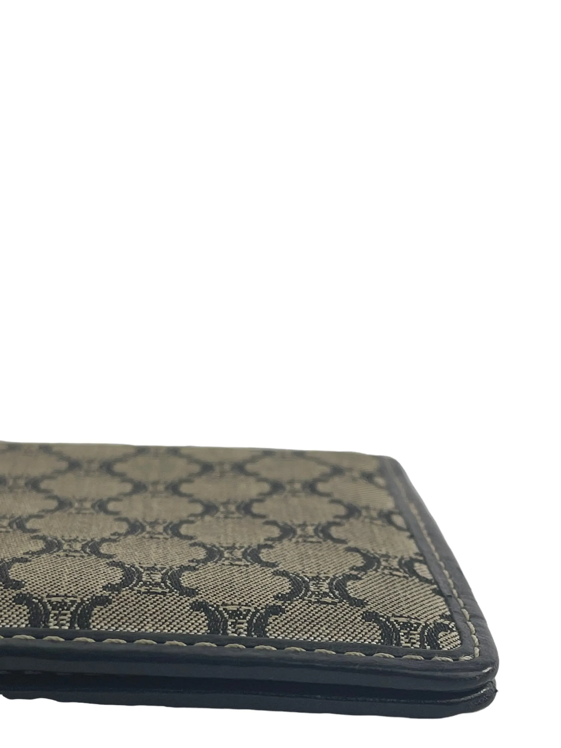 Celine Vintage Navy Monogram Canvas Cardholder