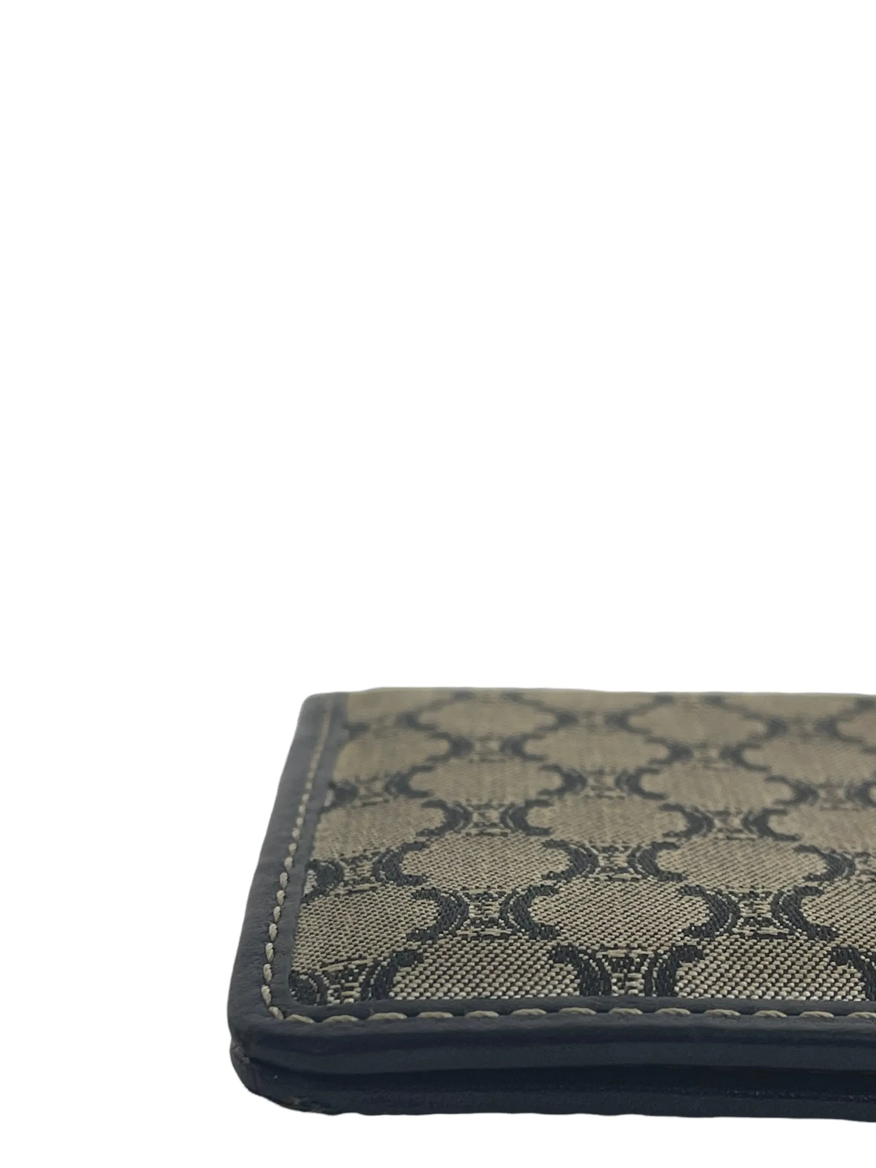 Celine Vintage Navy Monogram Canvas Cardholder