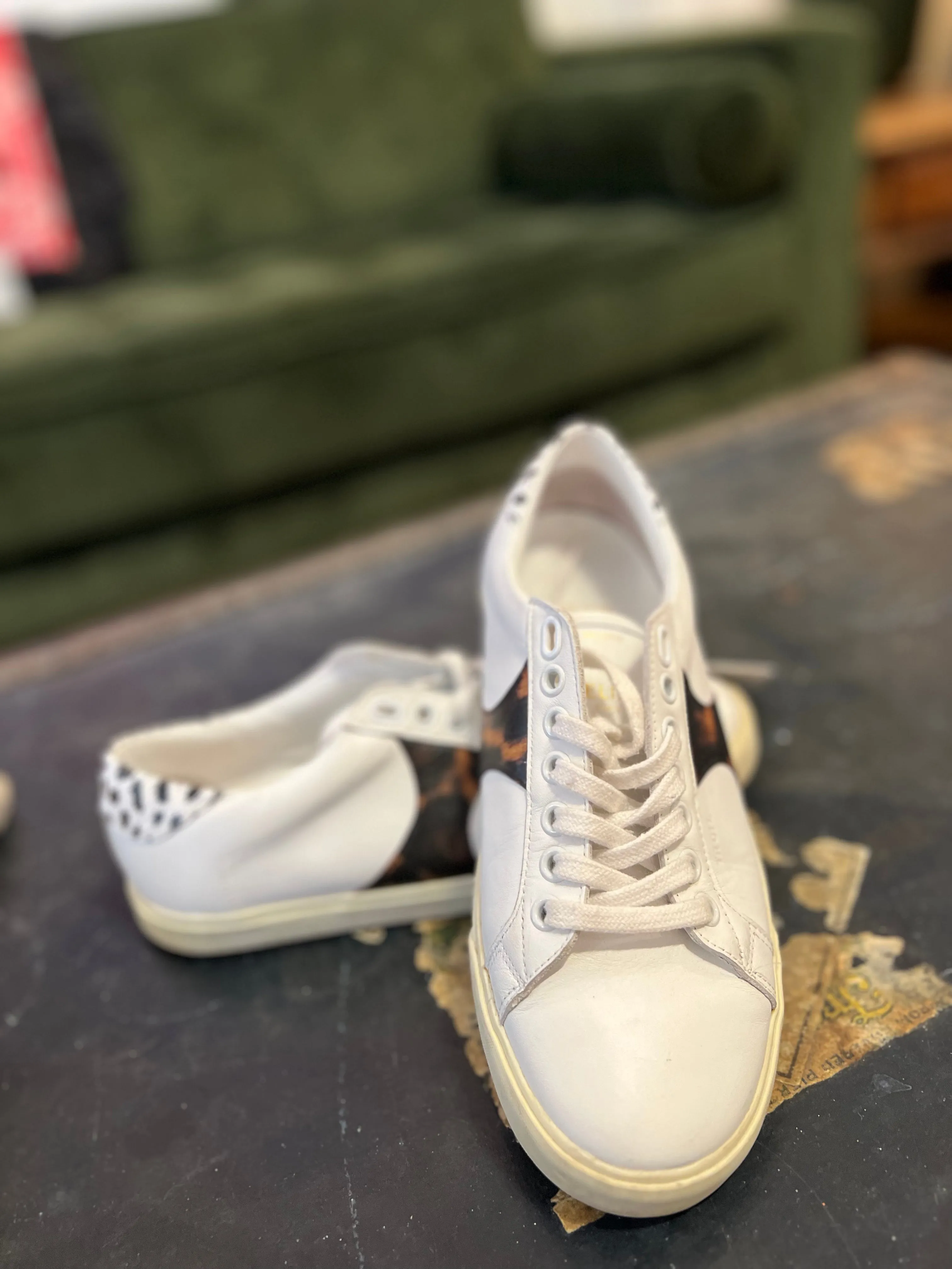 Celine White Leather Sneakers - Size UK 4