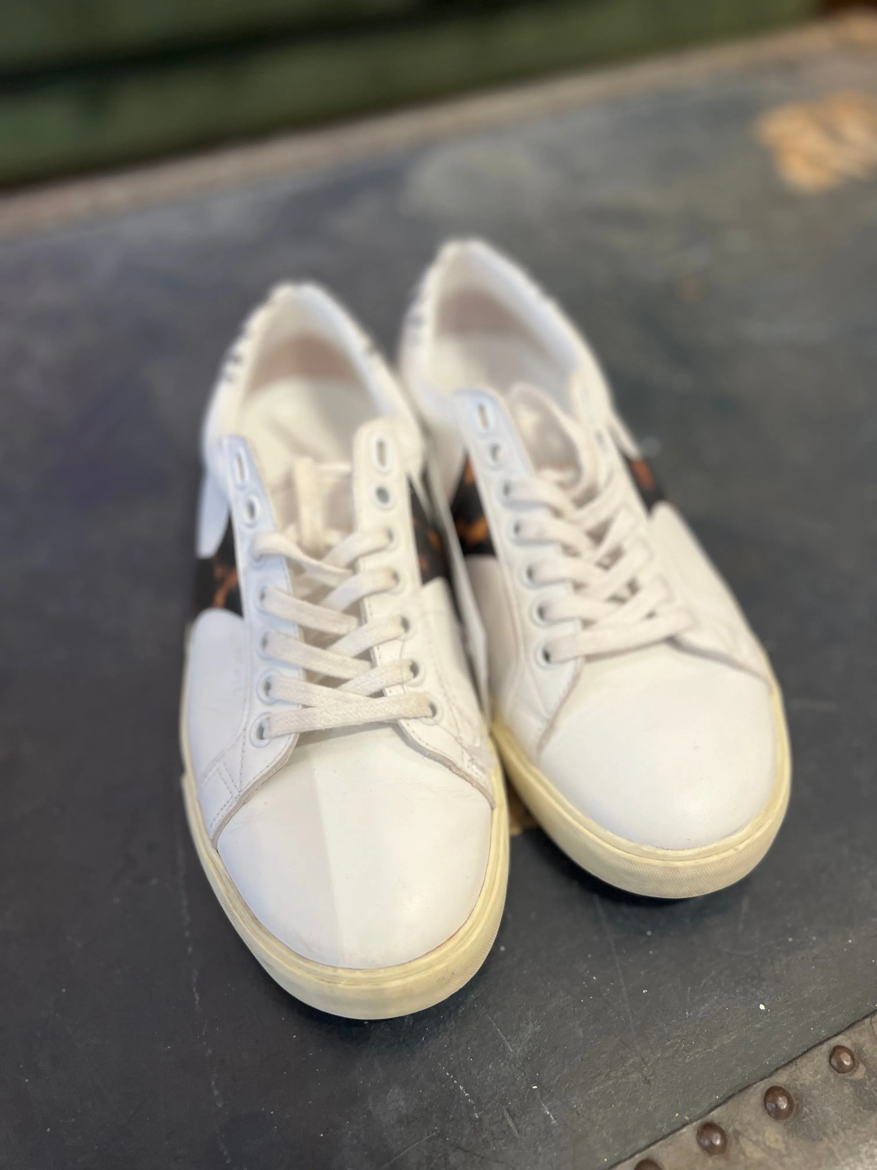 Celine White Leather Sneakers - Size UK 4