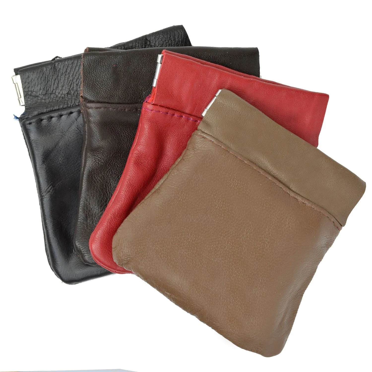 Classic Leather Squeeze Coin Pouch