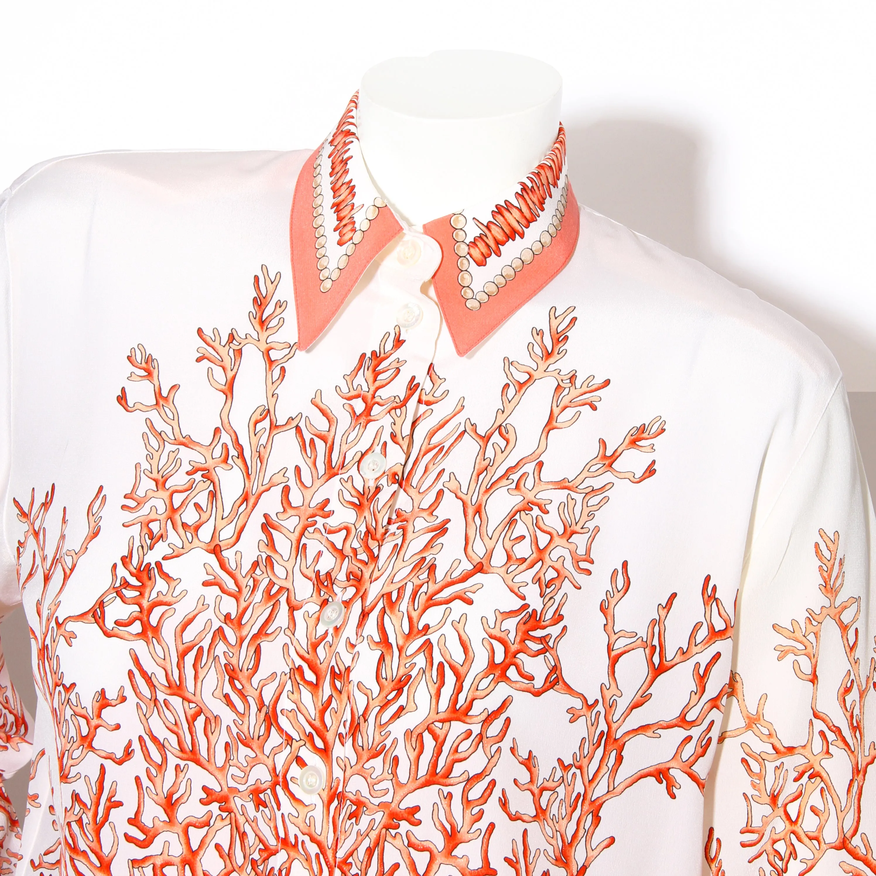 Coral Print Blouse