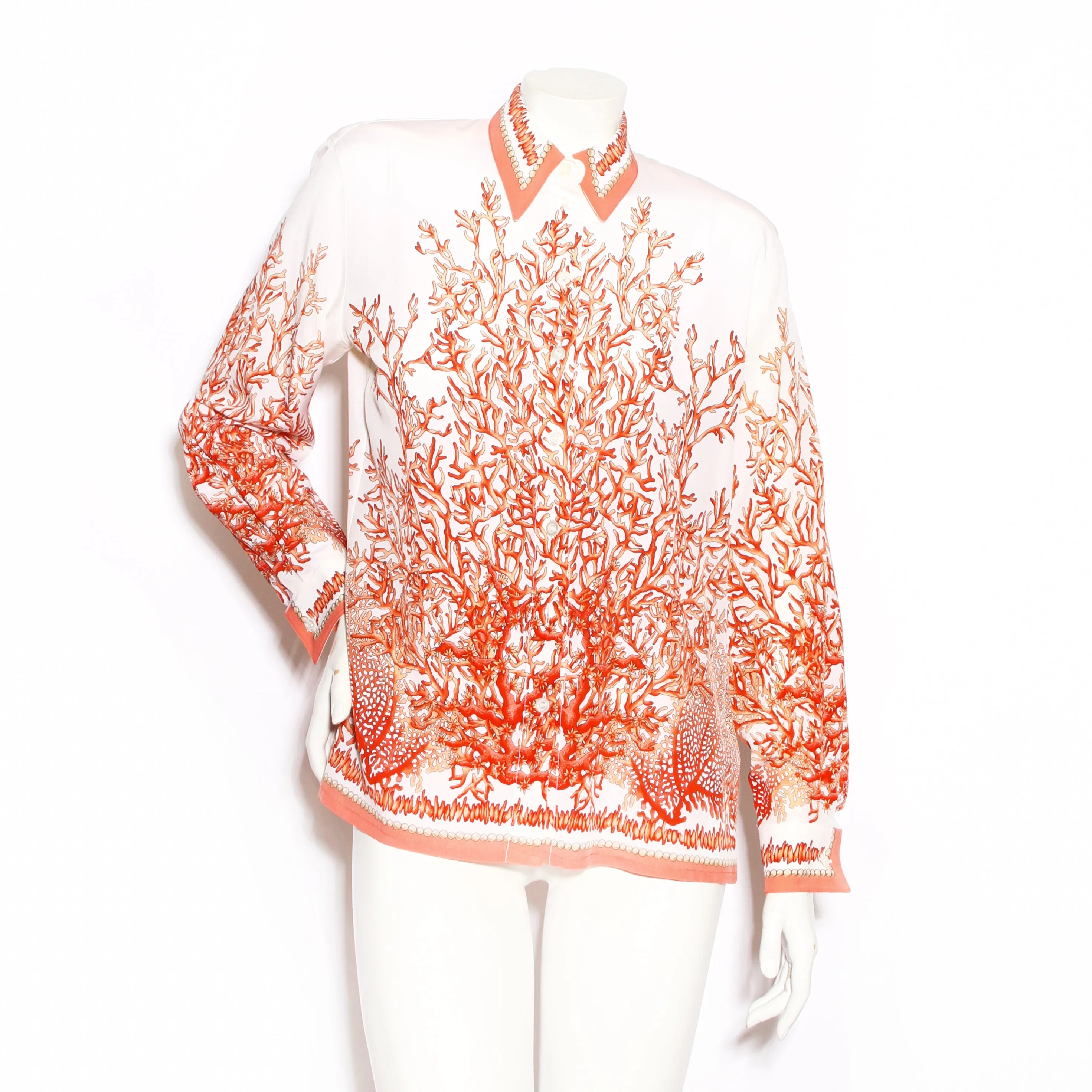 Coral Print Blouse