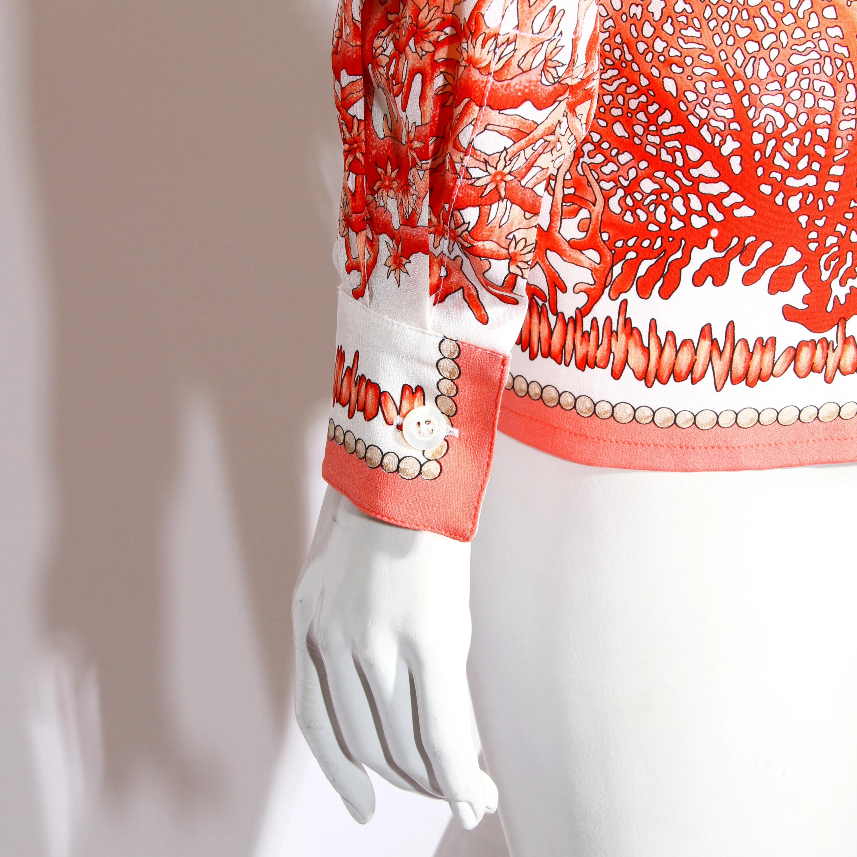 Coral Print Blouse