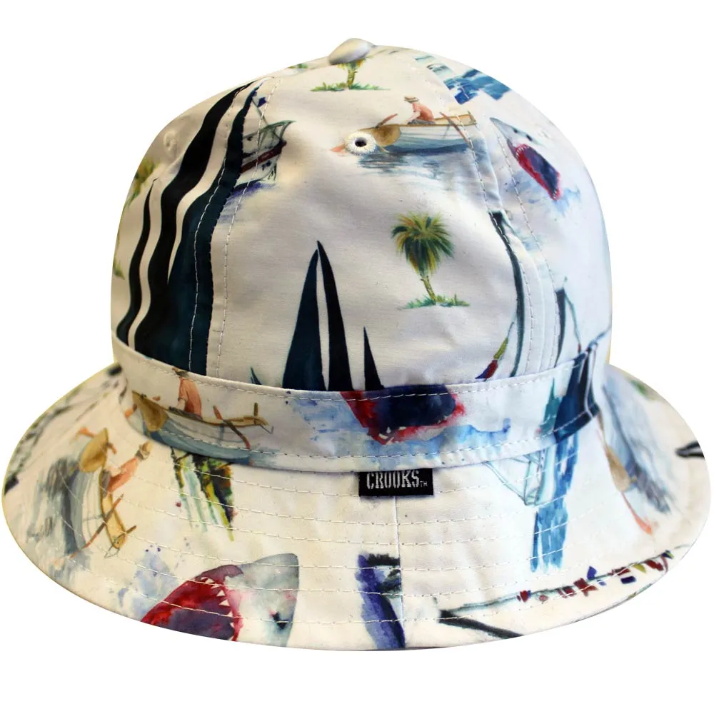 Crooks & Castles Paradise Bucket Hat White Multi