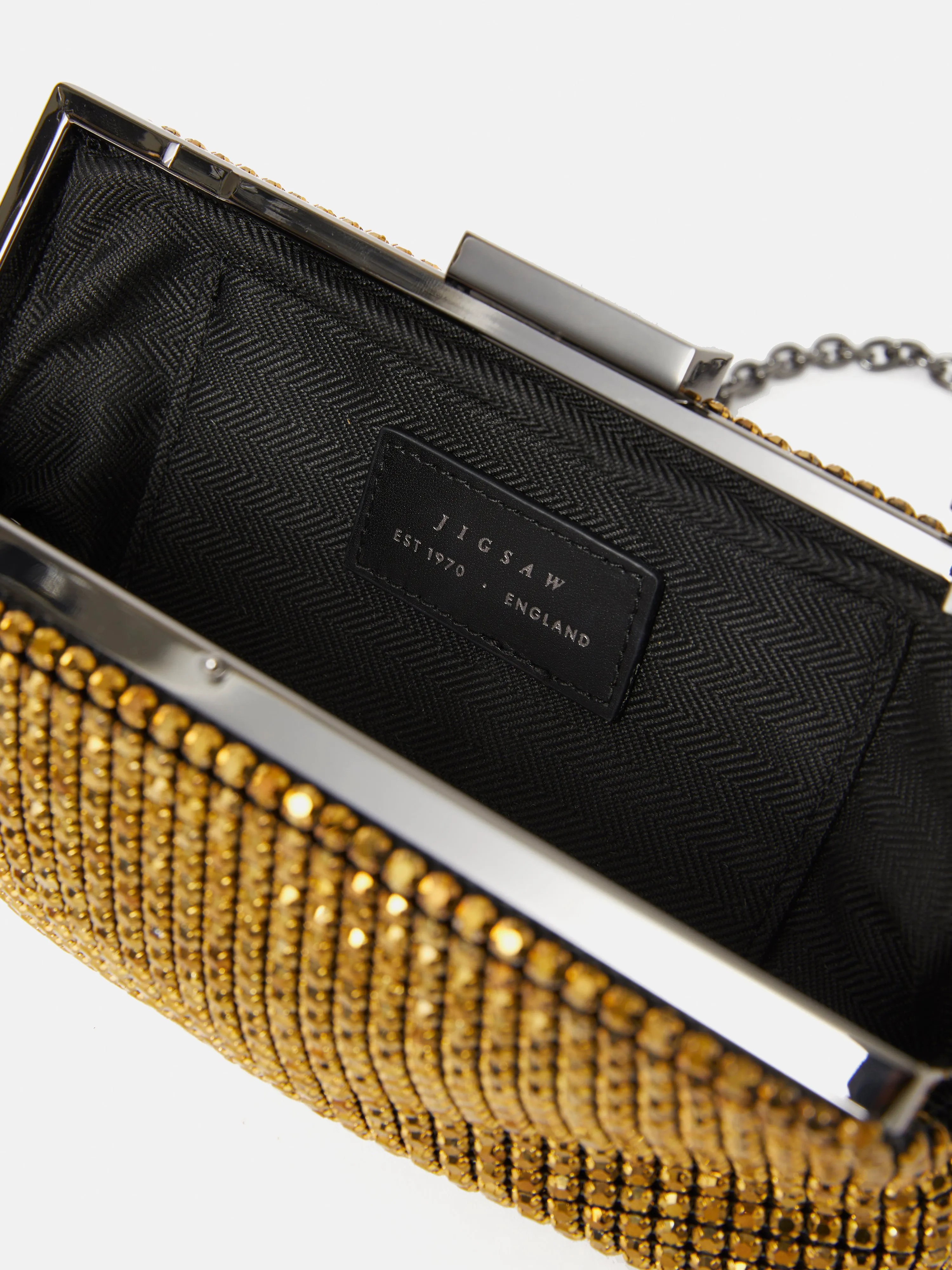 Crystal Frame Evening Bag | Gold