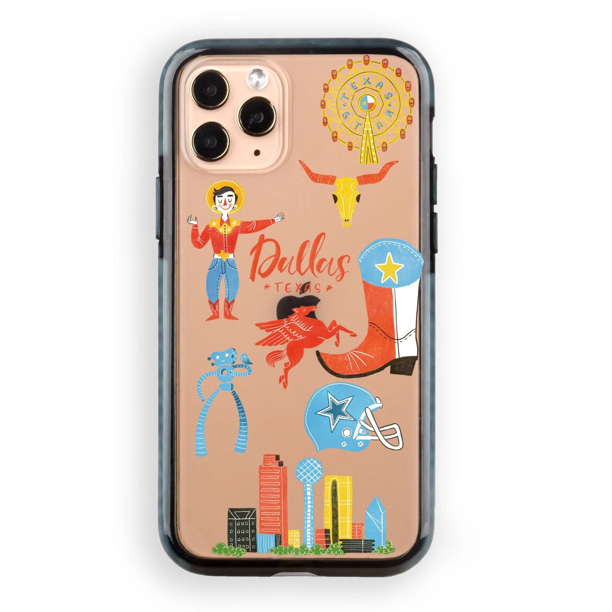 Dallas City Travel Collage iPhone Case