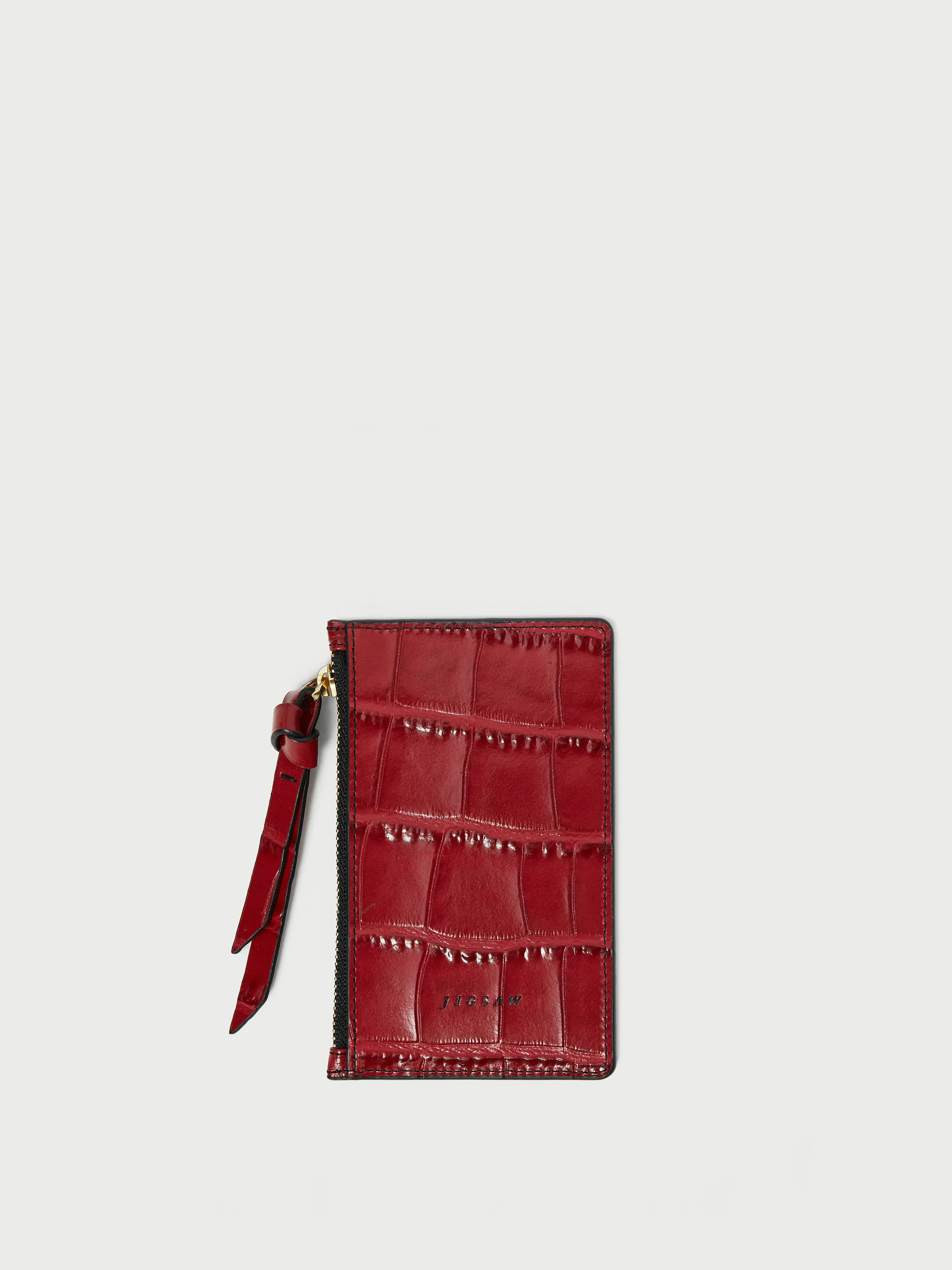 Elgin Zip Card Holder Leather | Red