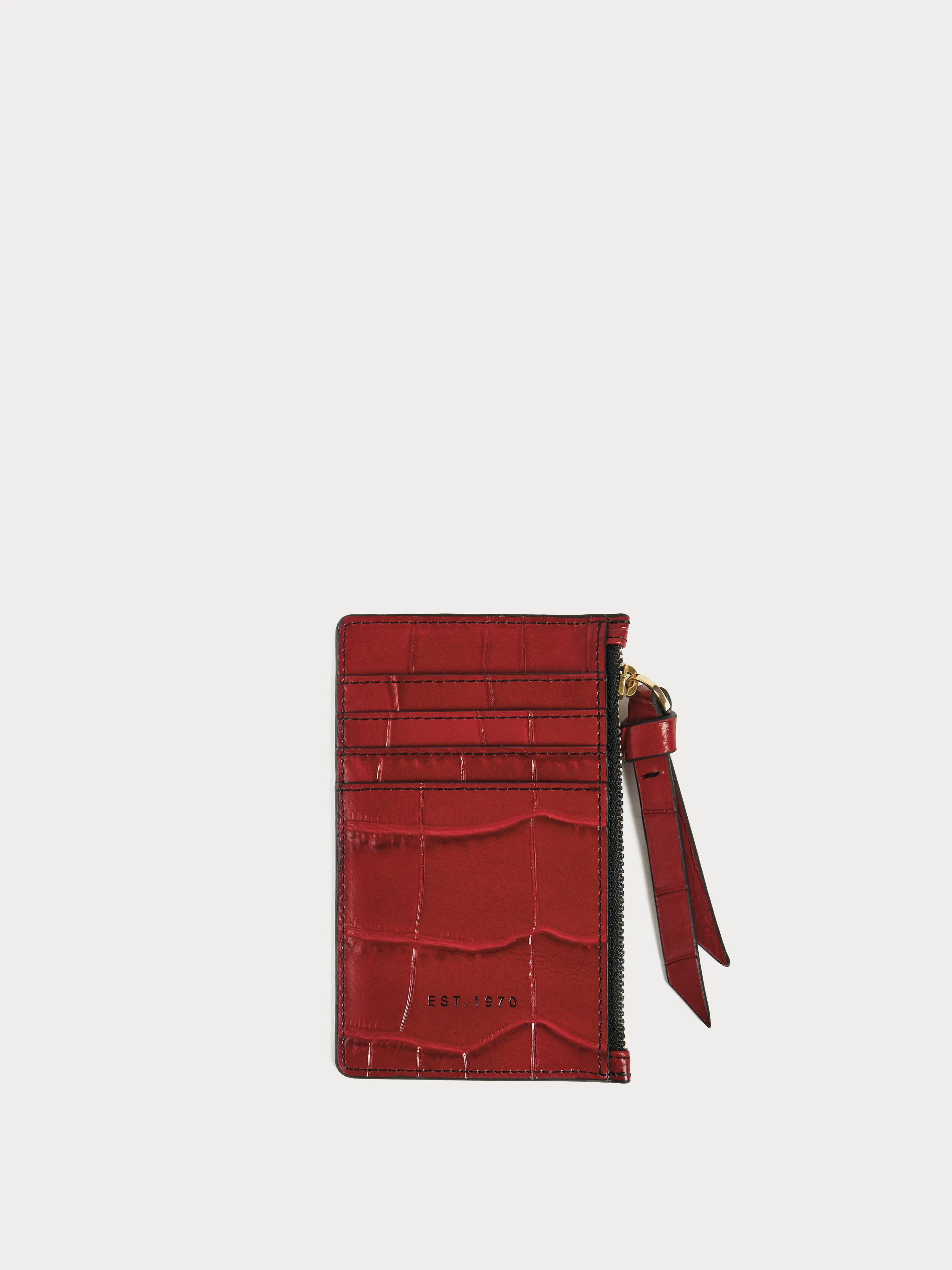 Elgin Zip Card Holder Leather | Red