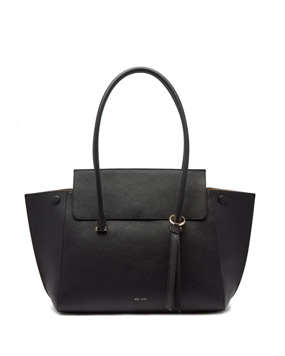 Eltham Flap Tote Leather | Black