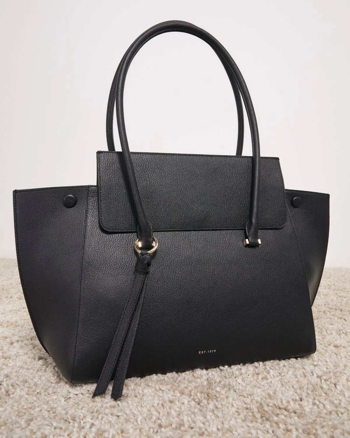 Eltham Flap Tote Leather | Black