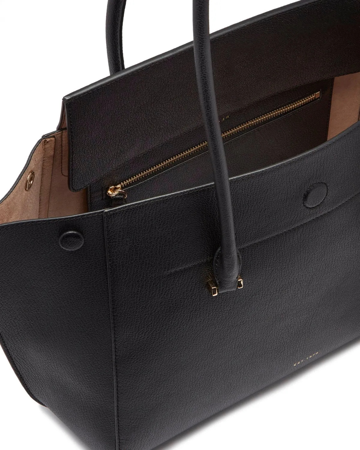 Eltham Flap Tote Leather | Black