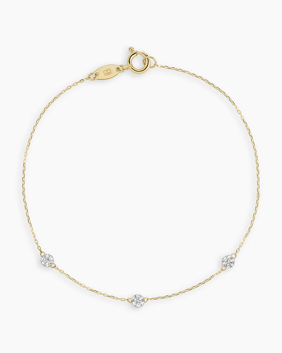 Floating Diamond Stationary Trio Bracelet