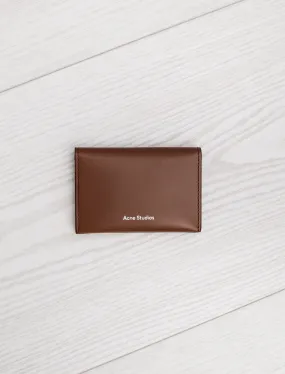 Folded Leather Cardholder Camel Brown