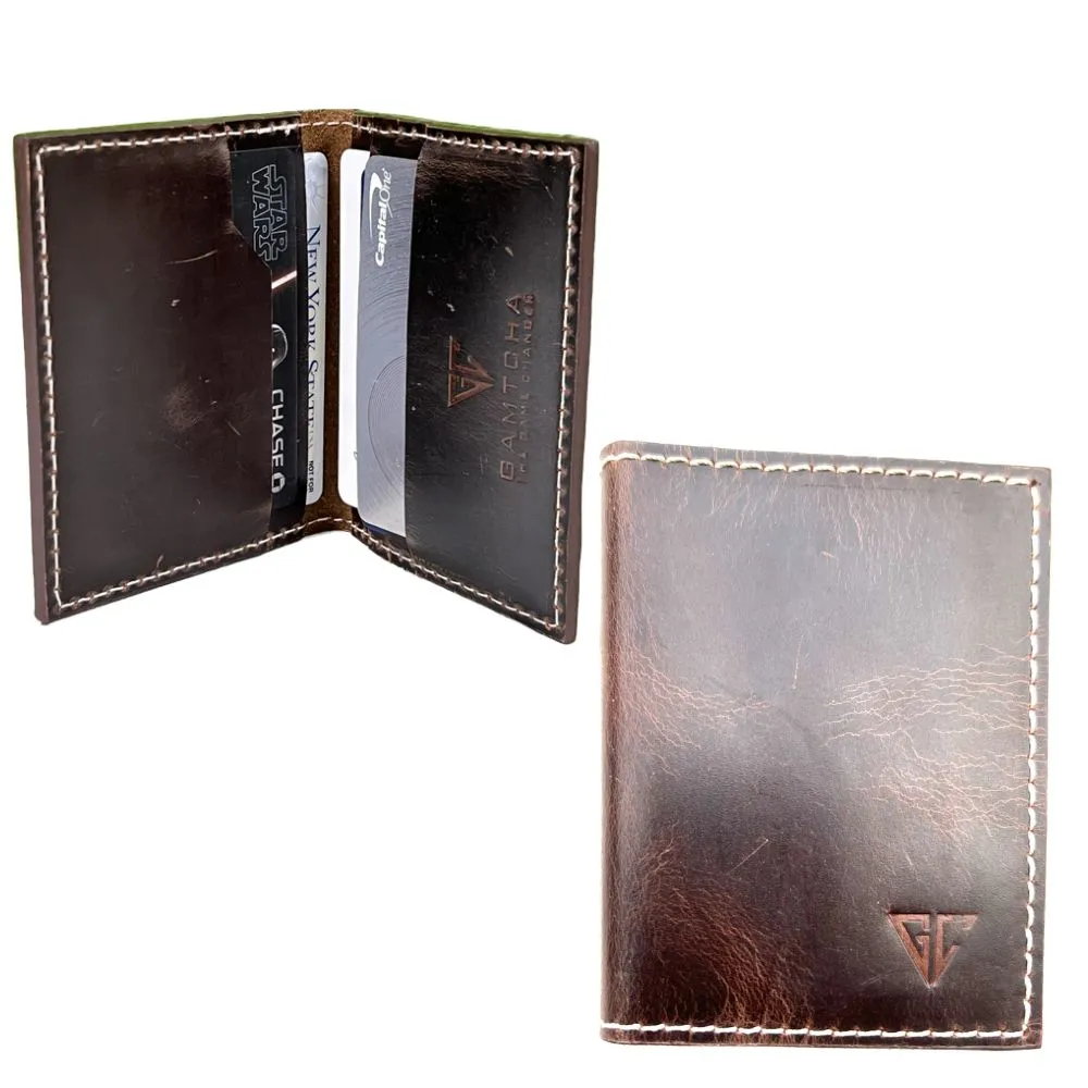 FOREST BIFOLD LEATHER CARD HOLDER-BROWN