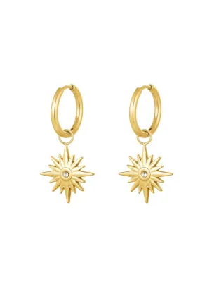 Gold Star With Sparkle Hoops