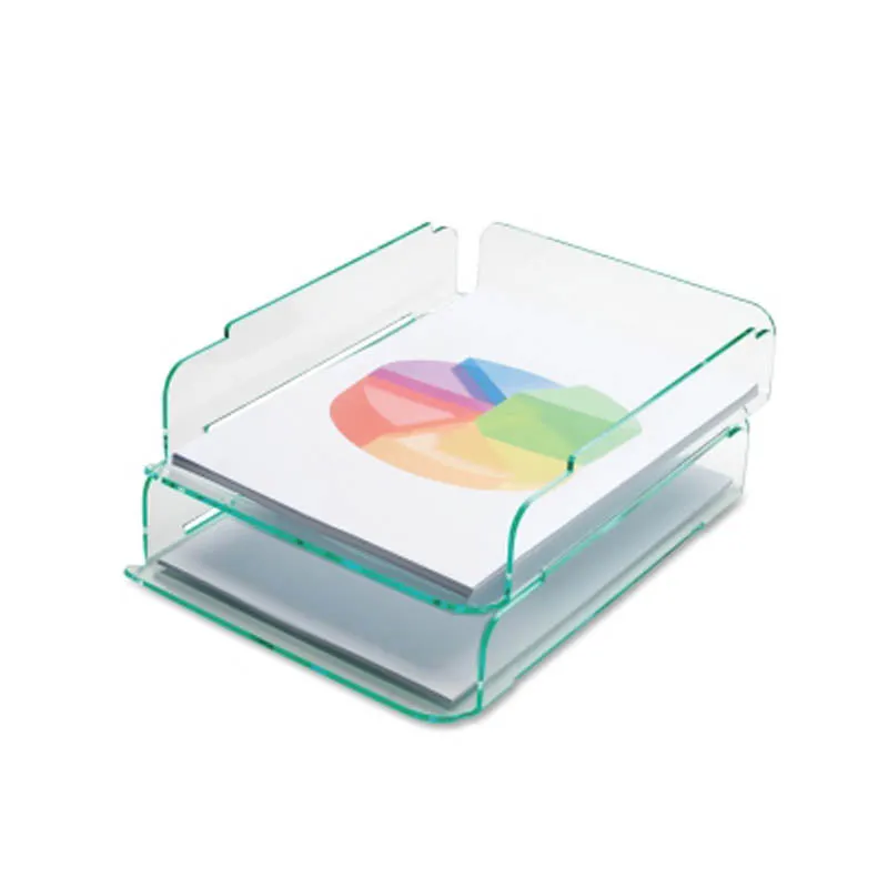 Green Glass Acrylic Stacking Letter Tray