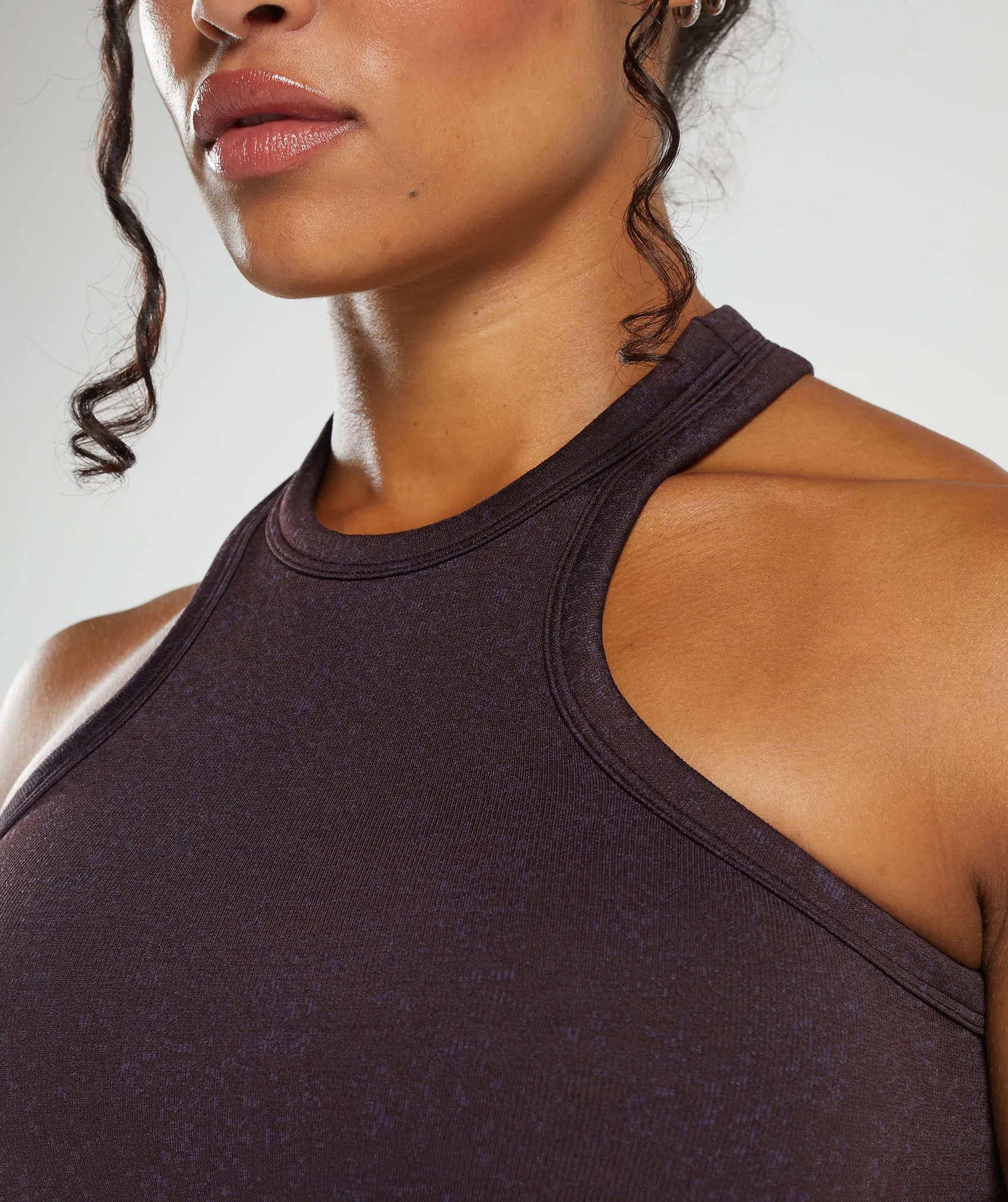 Gymshark Adapt Fleck Seamless Midi Tank - Plum Brown/Dewberry Purple