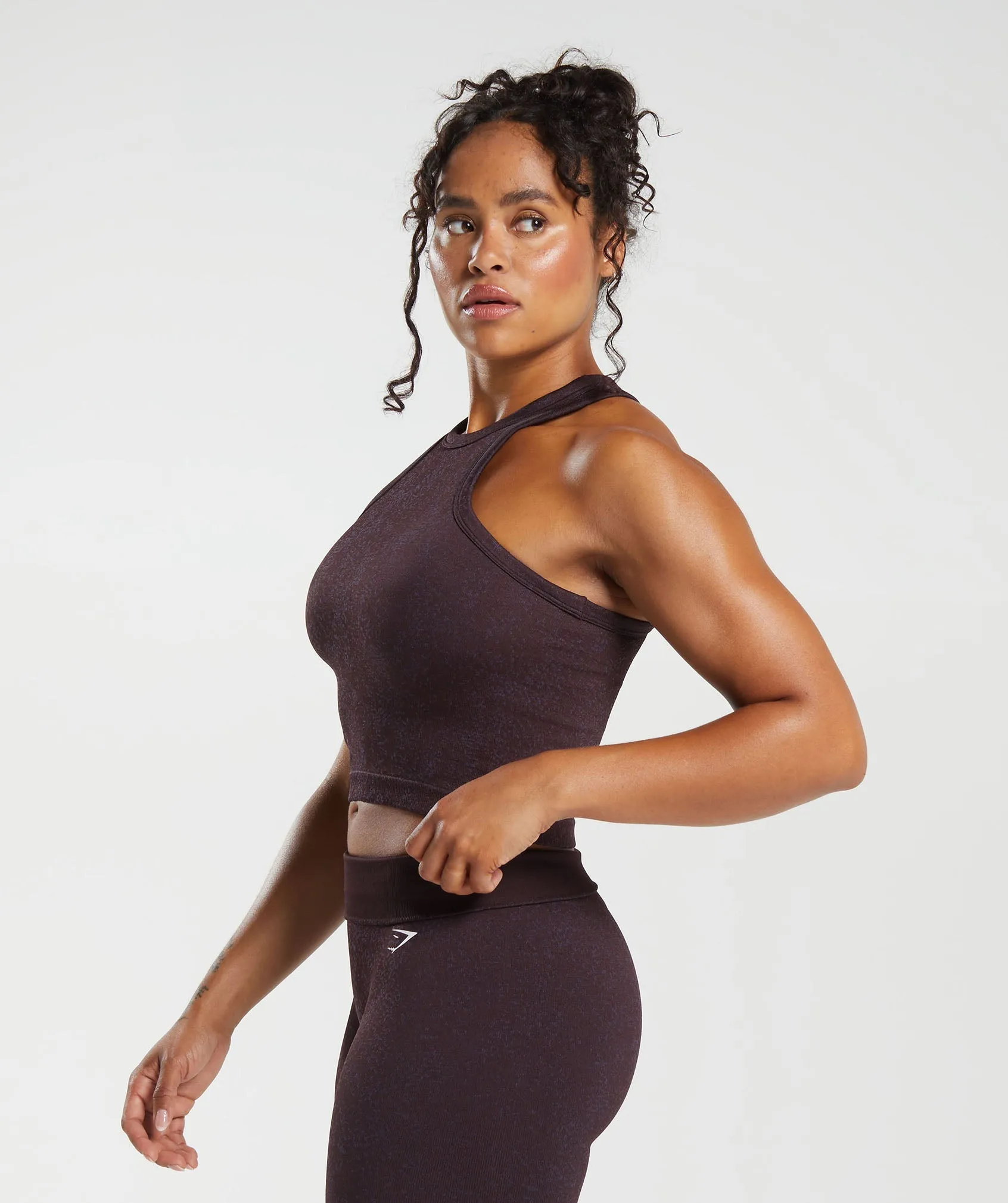 Gymshark Adapt Fleck Seamless Midi Tank - Plum Brown/Dewberry Purple