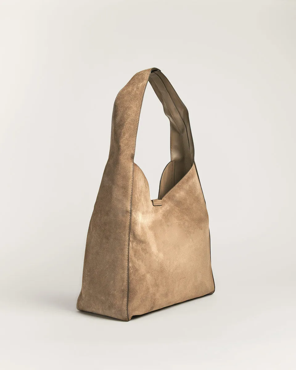 Heckfield Suede Slouch Bag | Acorn