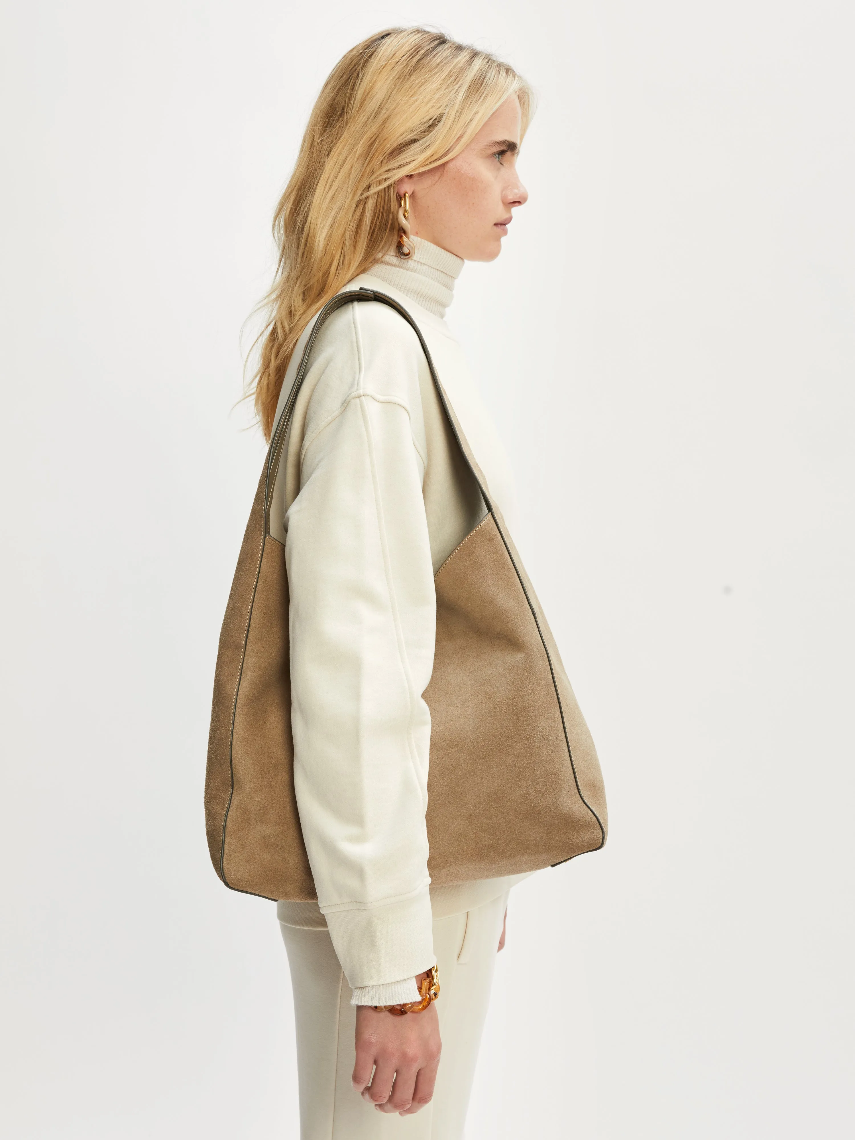 Heckfield Suede Slouch Bag | Acorn