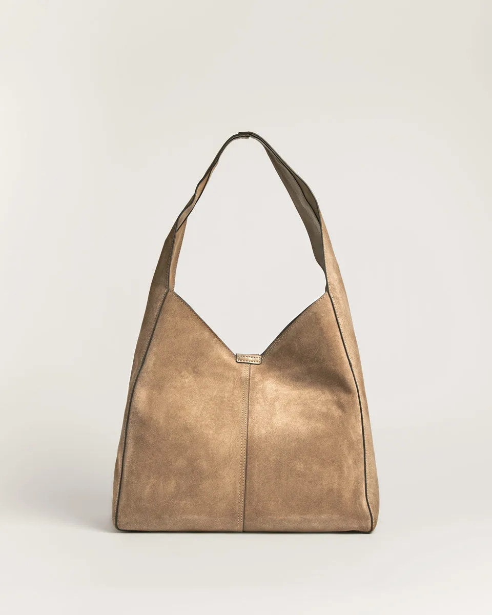 Heckfield Suede Slouch Bag | Acorn