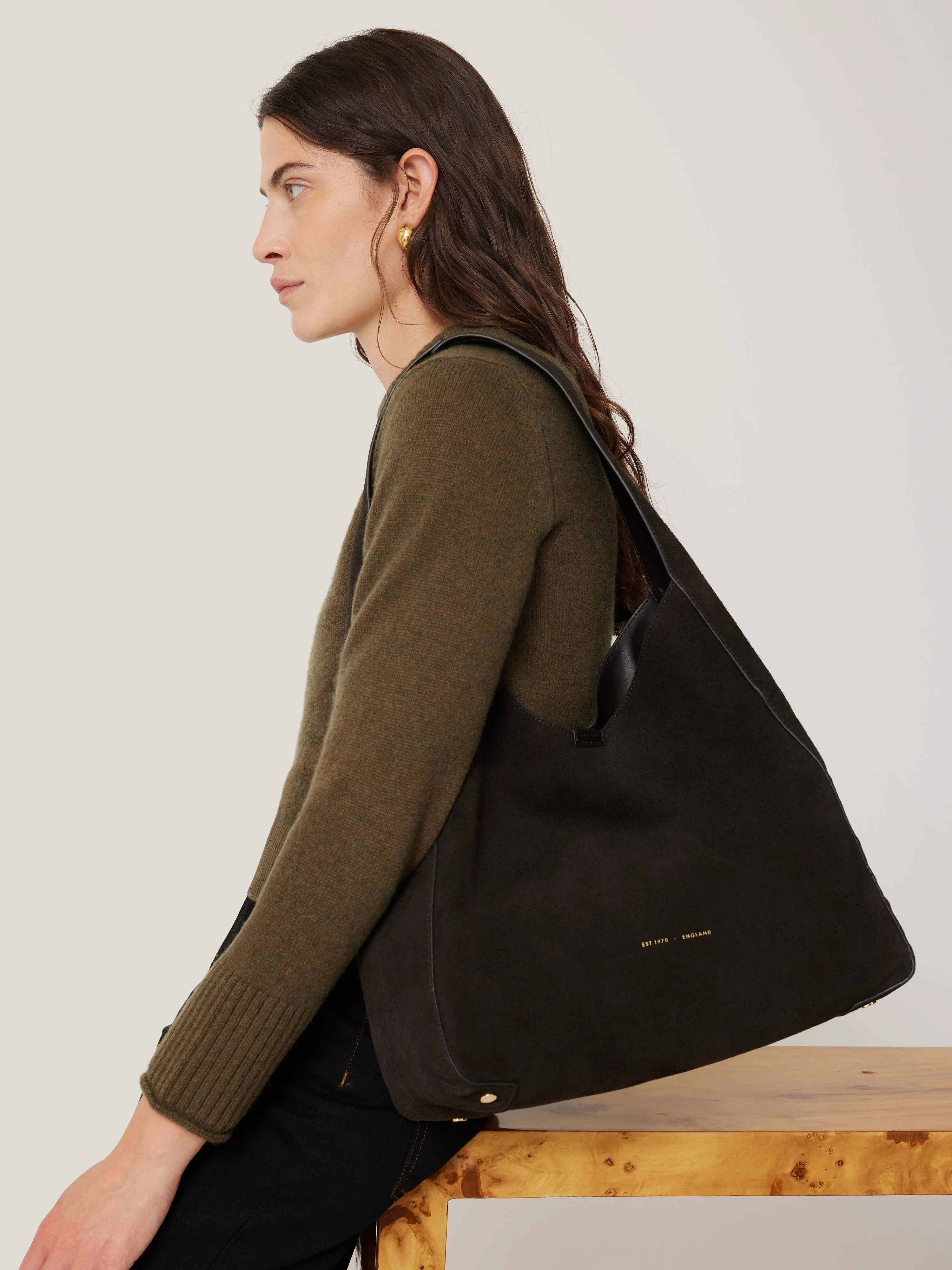 Heckfield Suede Tote | Chocolate